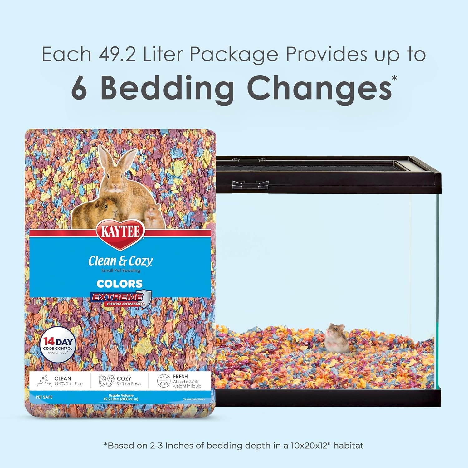 image:imageKaytee Clean amp Cozy Colors Small Animal Bedding with Extreme Odor Control Kaleidoscope 492 LitersKaleidoscope
