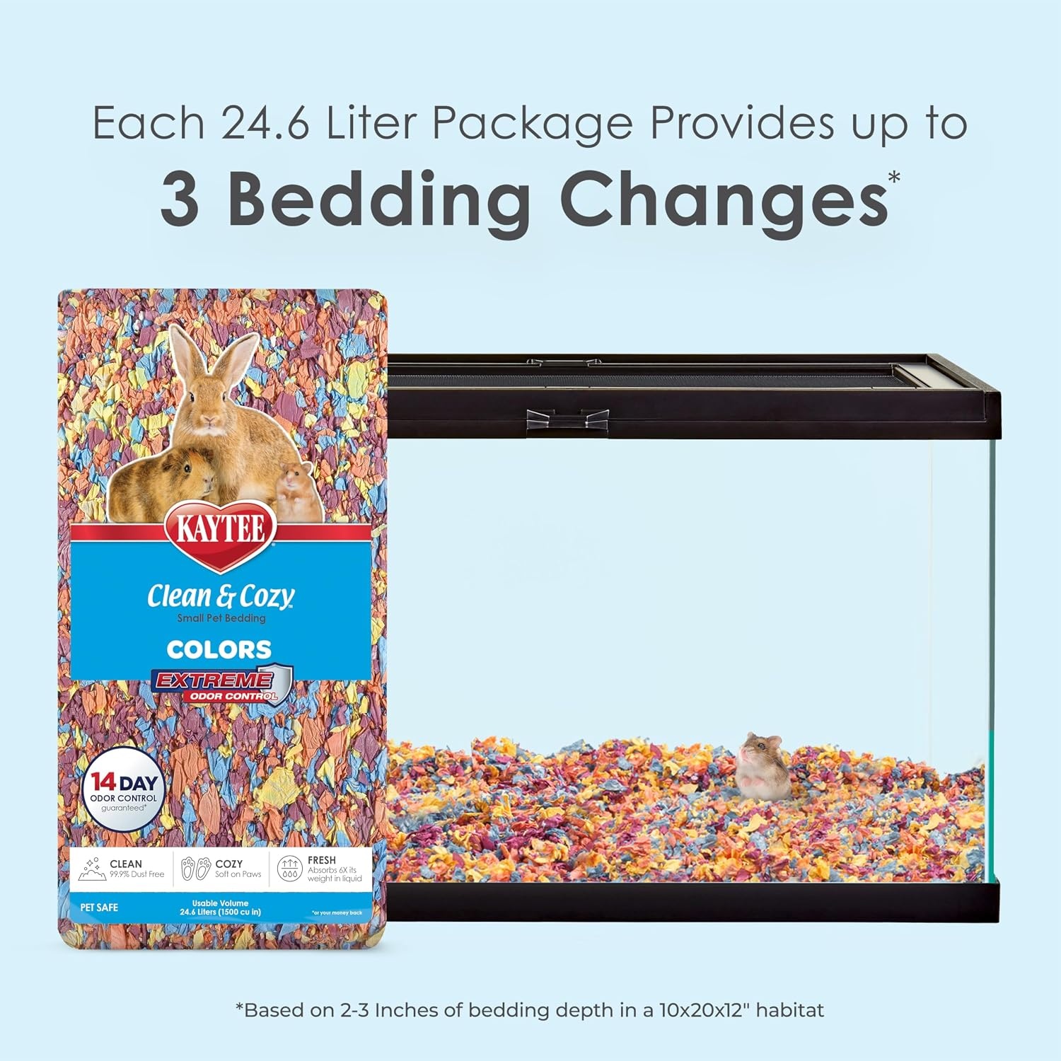 image:imageKaytee Clean amp Cozy Colors Small Animal Bedding with Extreme Odor Control Kaleidoscope 492 LitersKaleidoscope