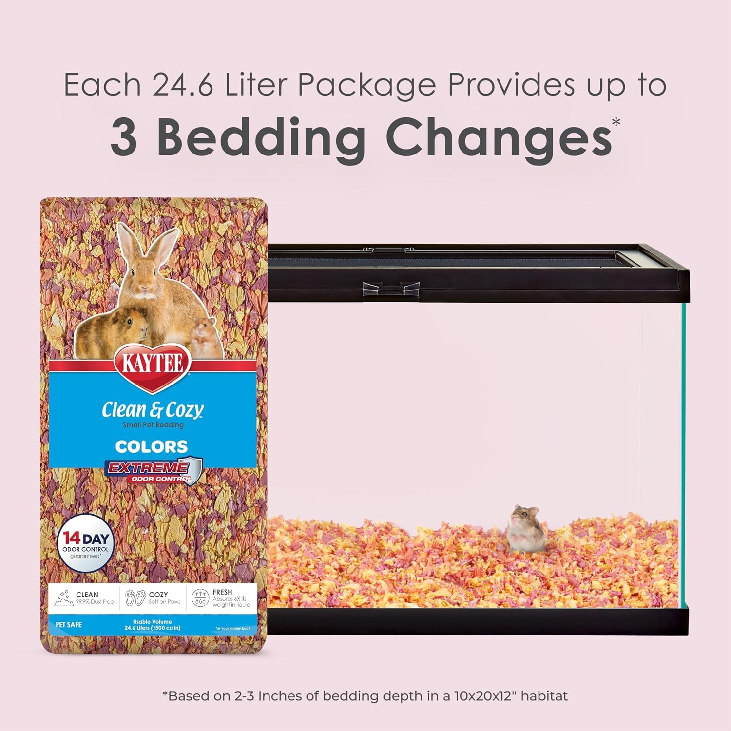 image:imageKaytee Clean amp Cozy Colors Small Animal Bedding with Extreme Odor Control Kaleidoscope 492 LitersSunset