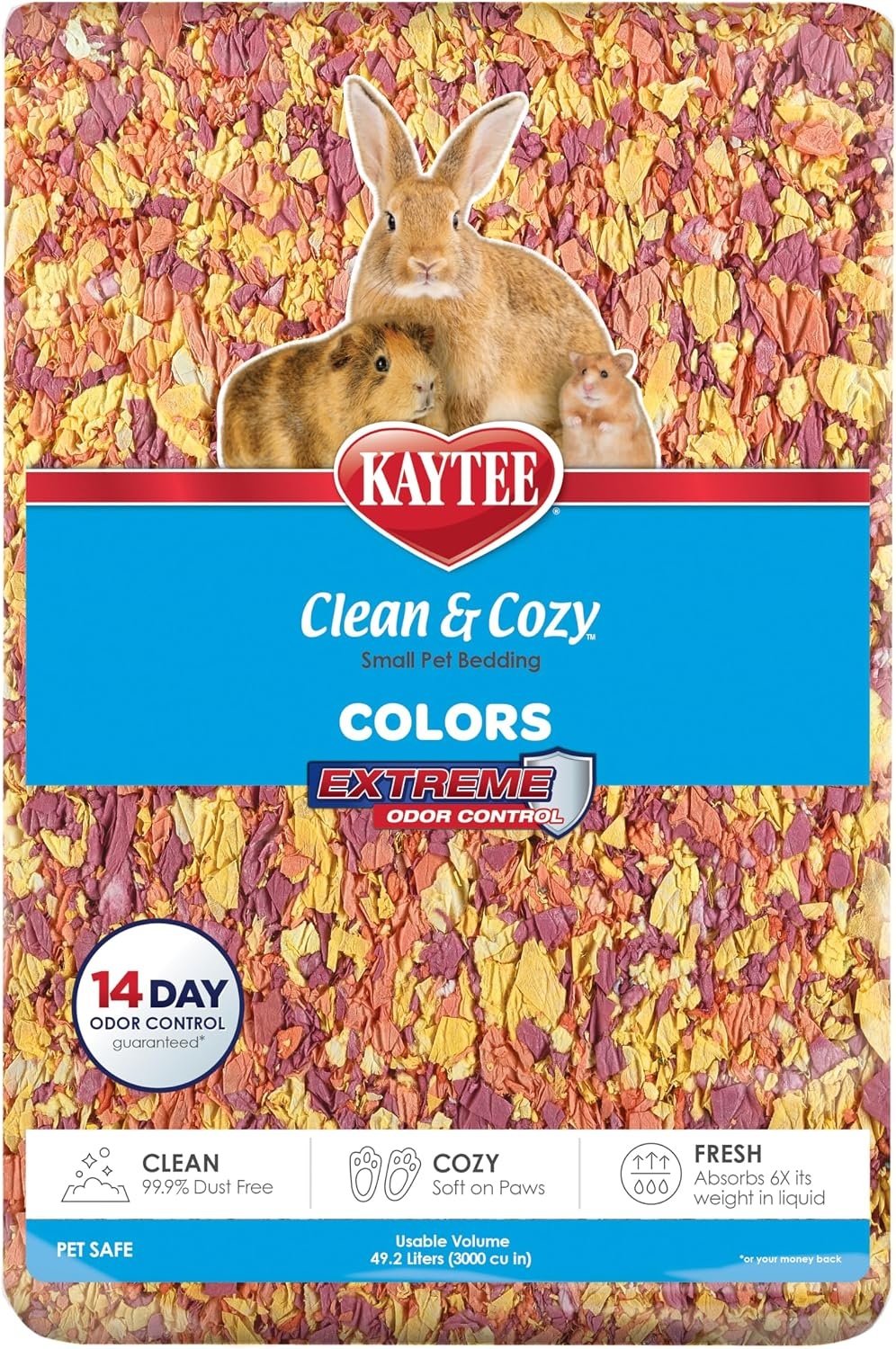 image:imageKaytee Clean amp Cozy Colors Small Animal Bedding with Extreme Odor Control Kaleidoscope 492 LitersSunset