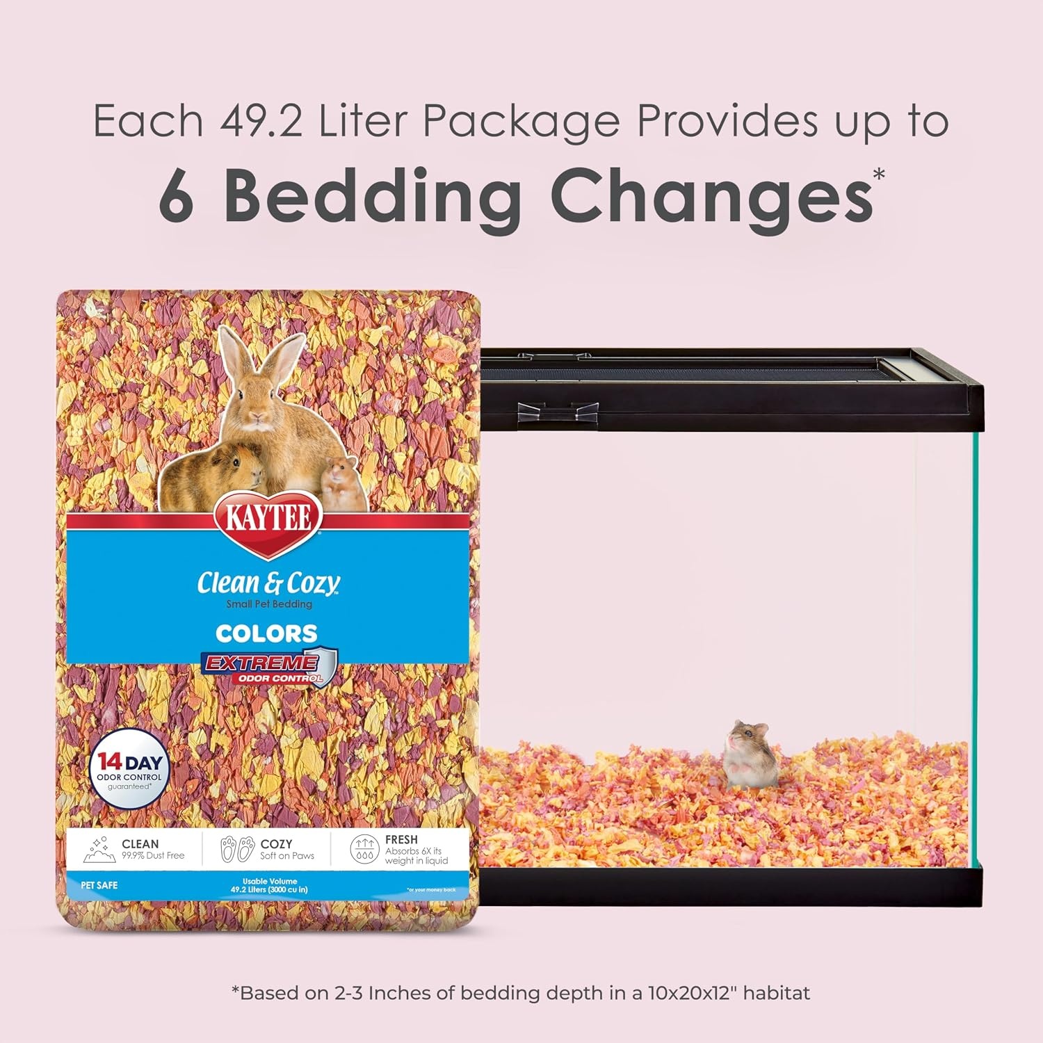 image:imageKaytee Clean amp Cozy Colors Small Animal Bedding with Extreme Odor Control Kaleidoscope 492 LitersSunset