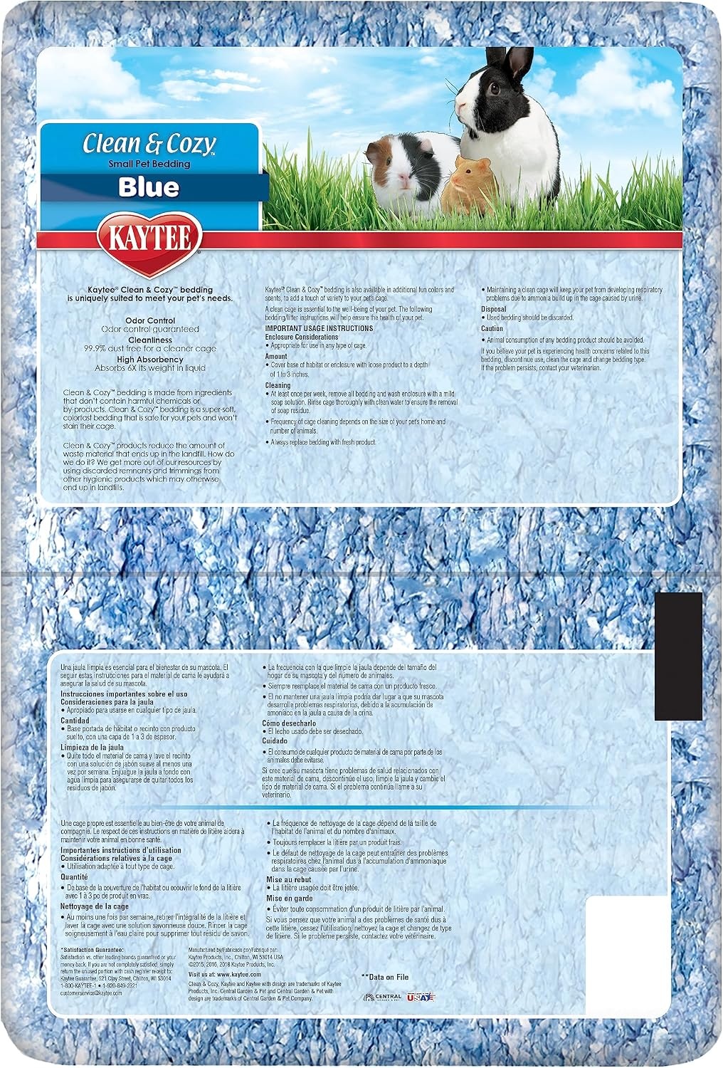 image:imageKaytee Clean amp Cozy Confetti Bedding for Pet Guinea Pigs Rabbits Hamsters Gerbils and Chinchillas 492 LitersBlue