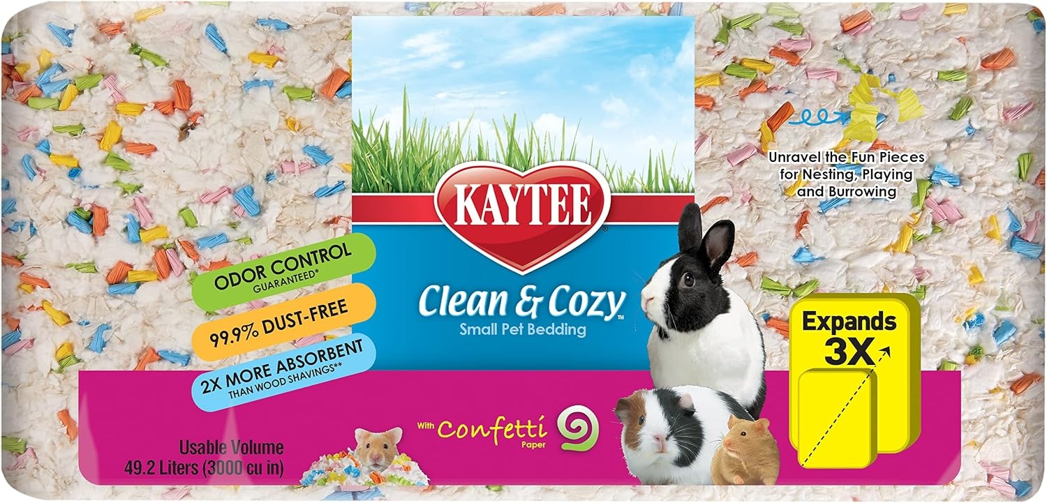 image:imageKaytee Clean amp Cozy Confetti Bedding for Pet Guinea Pigs Rabbits Hamsters Gerbils and Chinchillas 492 LitersConfetti