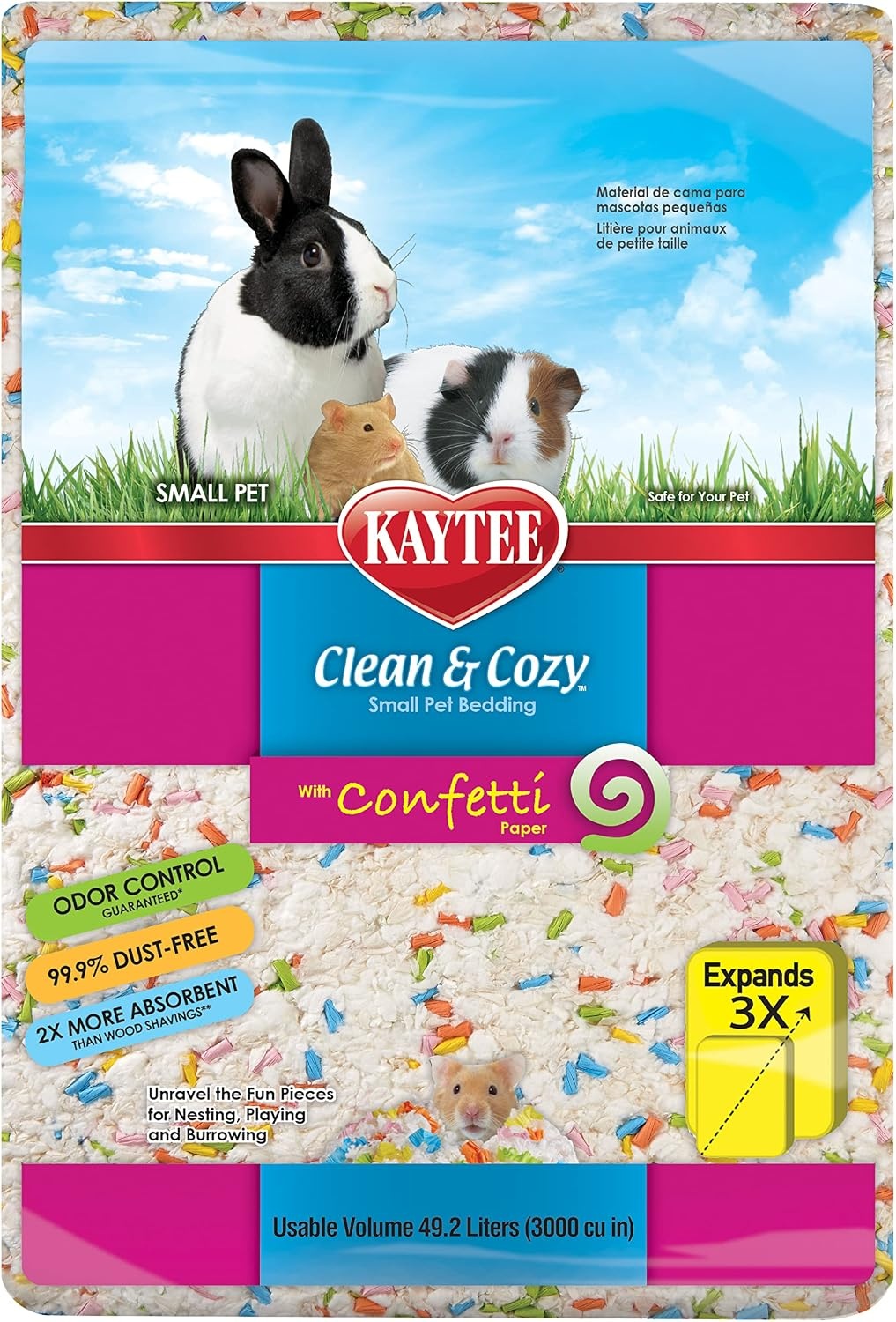 image:imageKaytee Clean amp Cozy Confetti Bedding for Pet Guinea Pigs Rabbits Hamsters Gerbils and Chinchillas 492 LitersConfetti