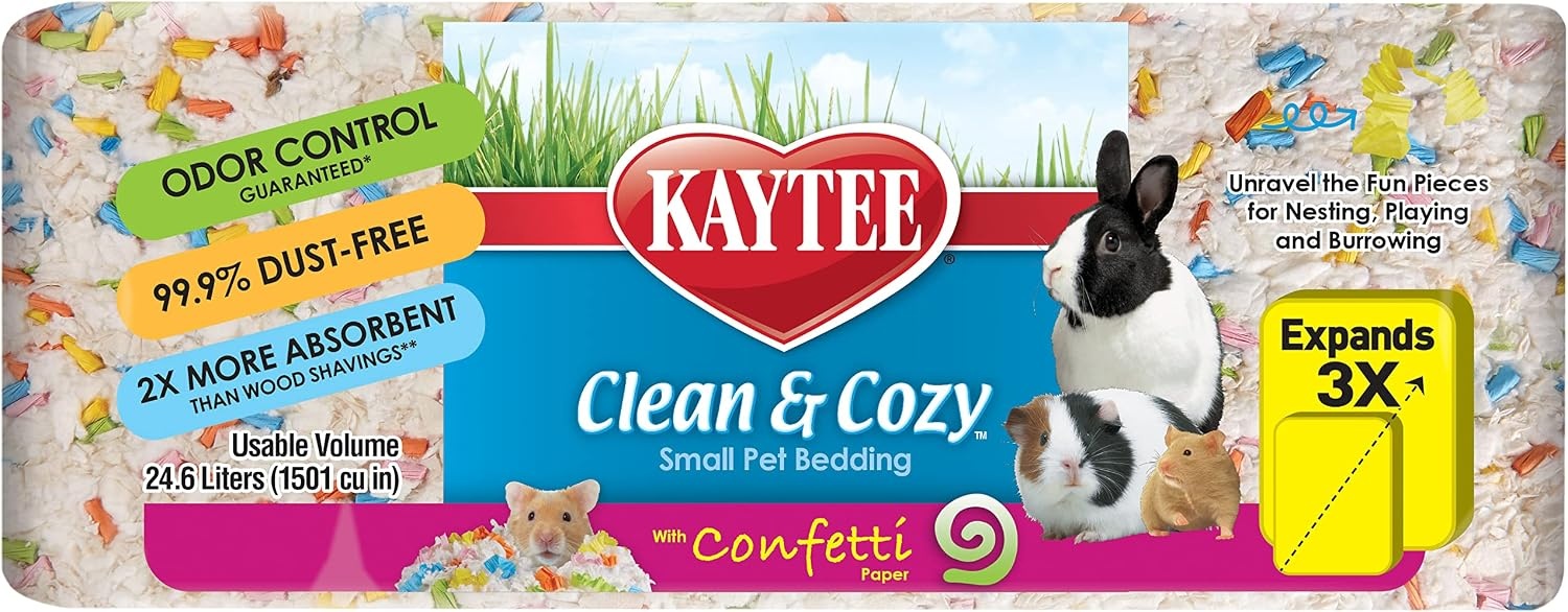 image:imageKaytee Clean amp Cozy Confetti Bedding for Pet Guinea Pigs Rabbits Hamsters Gerbils and Chinchillas 492 LitersConfetti