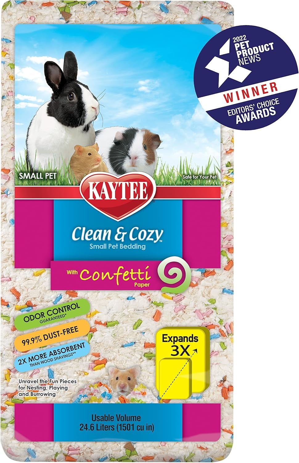 image:imageKaytee Clean amp Cozy Confetti Bedding for Pet Guinea Pigs Rabbits Hamsters Gerbils and Chinchillas 492 LitersConfetti