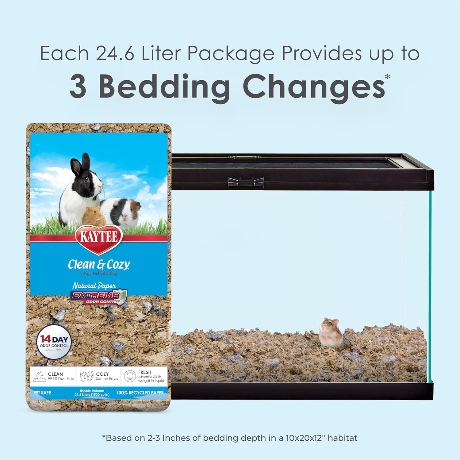 image:imageKaytee Clean amp Cozy Natural Paper with Extreme Odor Control Bedding Made with 100 Recycled Paper246 Liter