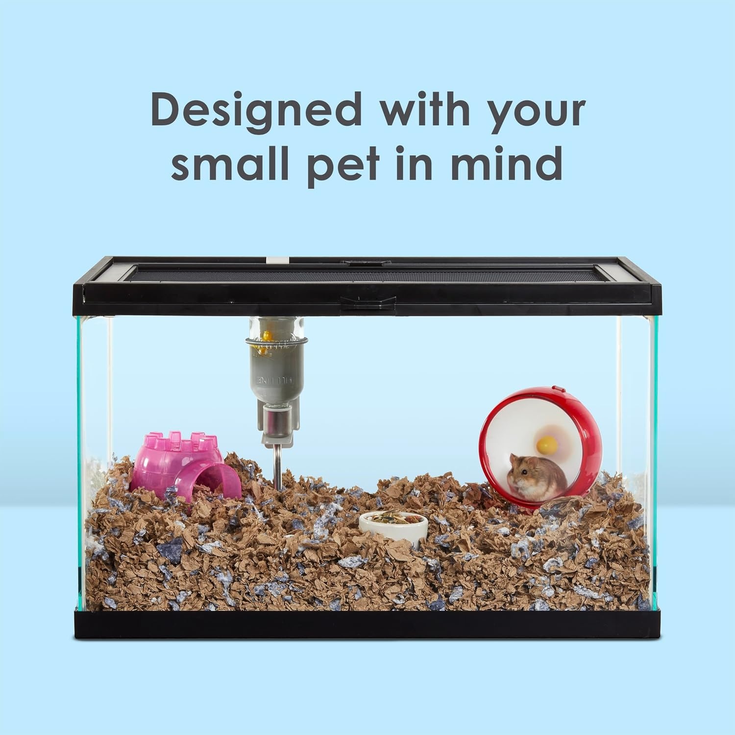image:imageKaytee Clearview Home Bundle Glass Hamster Habitat Bedding 20 InchesTank wCover Bundle