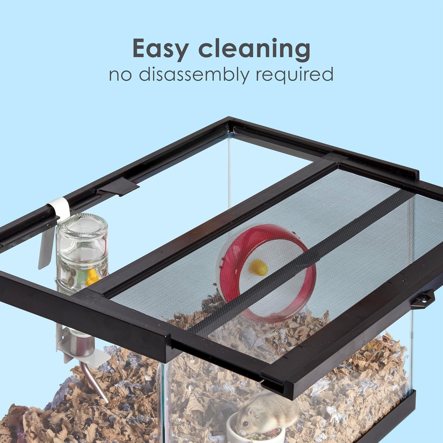 image:imageKaytee Clearview Home Bundle Glass Hamster Habitat Bedding 20 InchesTank wCover Bundle