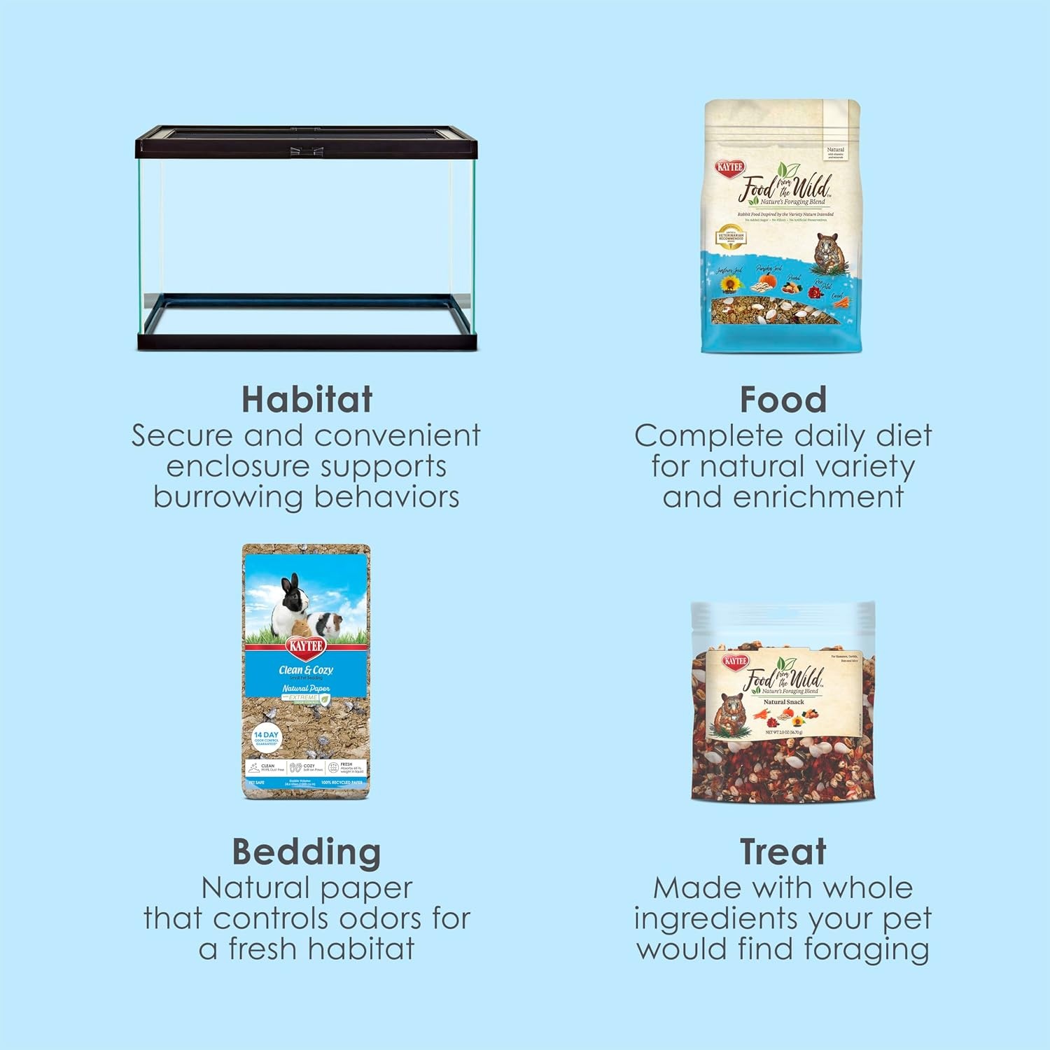 image:imageKaytee Clearview Home Bundle Glass Hamster Habitat Bedding 20 InchesTank wCover Bundle