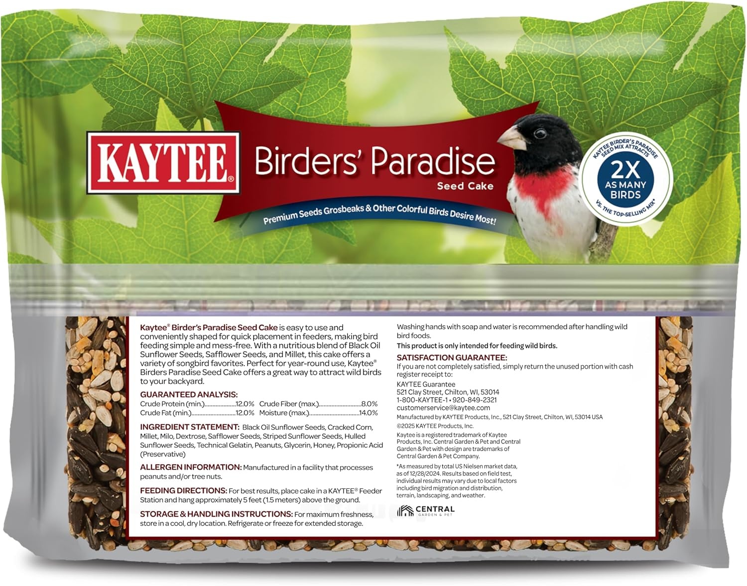 image:imageKaytee CornaPlenty Seed Cake Food for Wild Squirrels Chipmunks Rabbits amp Other Backyard Wildlife 25 Pounds 4 CountBirders Paradise 4 Count