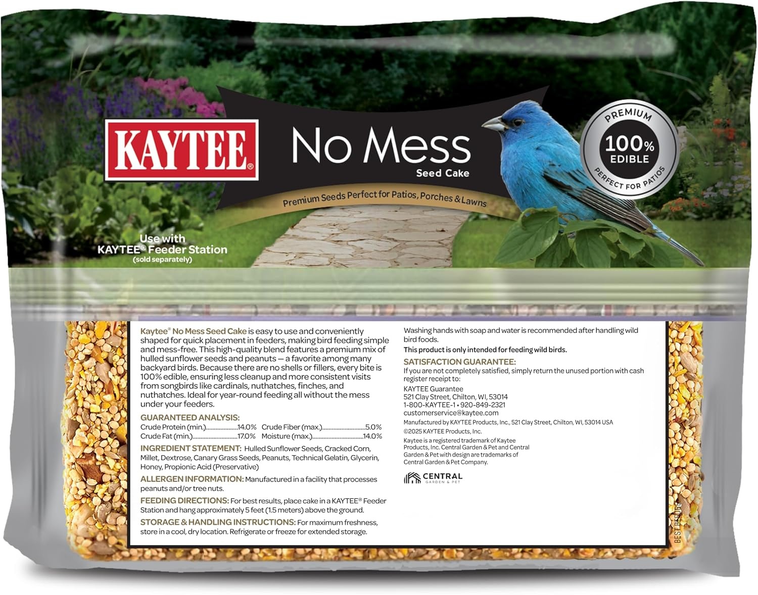 image:imageKaytee CornaPlenty Seed Cake Food for Wild Squirrels Chipmunks Rabbits amp Other Backyard Wildlife 25 Pounds 4 CountNo Mess 4 Count