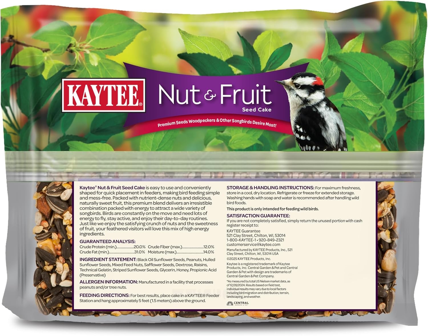 image:imageKaytee CornaPlenty Seed Cake Food for Wild Squirrels Chipmunks Rabbits amp Other Backyard Wildlife 25 Pounds 4 CountNut and Fruit 4 Count