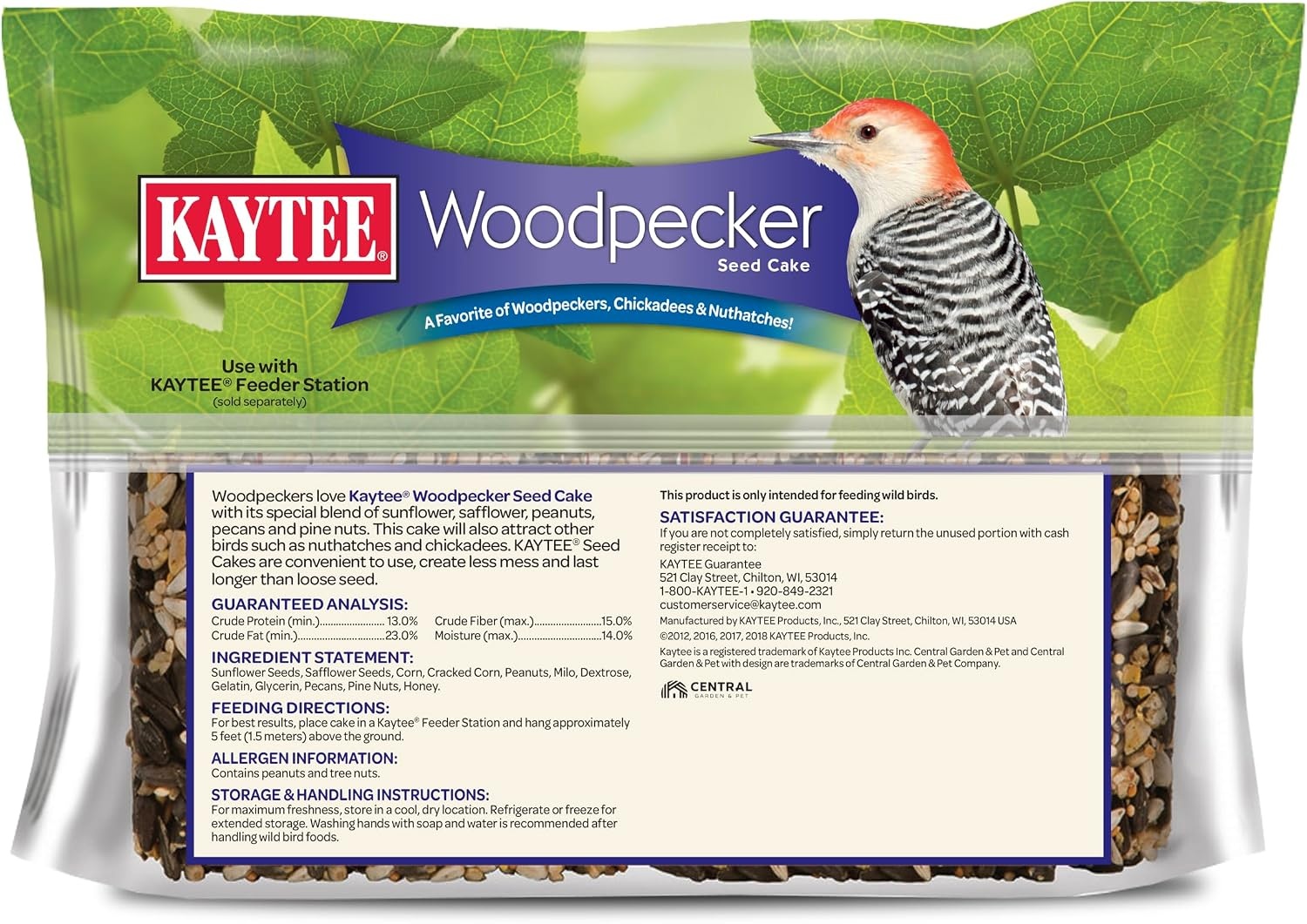 image:imageKaytee CornaPlenty Seed Cake Food for Wild Squirrels Chipmunks Rabbits amp Other Backyard Wildlife 25 Pounds 4 CountWoodpecker 4 Count