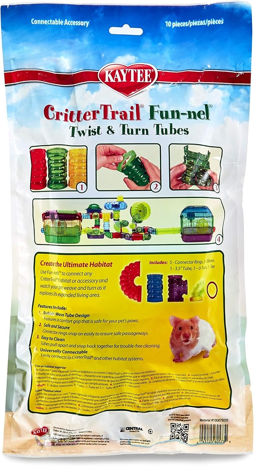 image:imageKaytee CritterTrail Funnel Builders Pack Straight Hamster TubesTwist Turn Tubes Kit Pack of 2