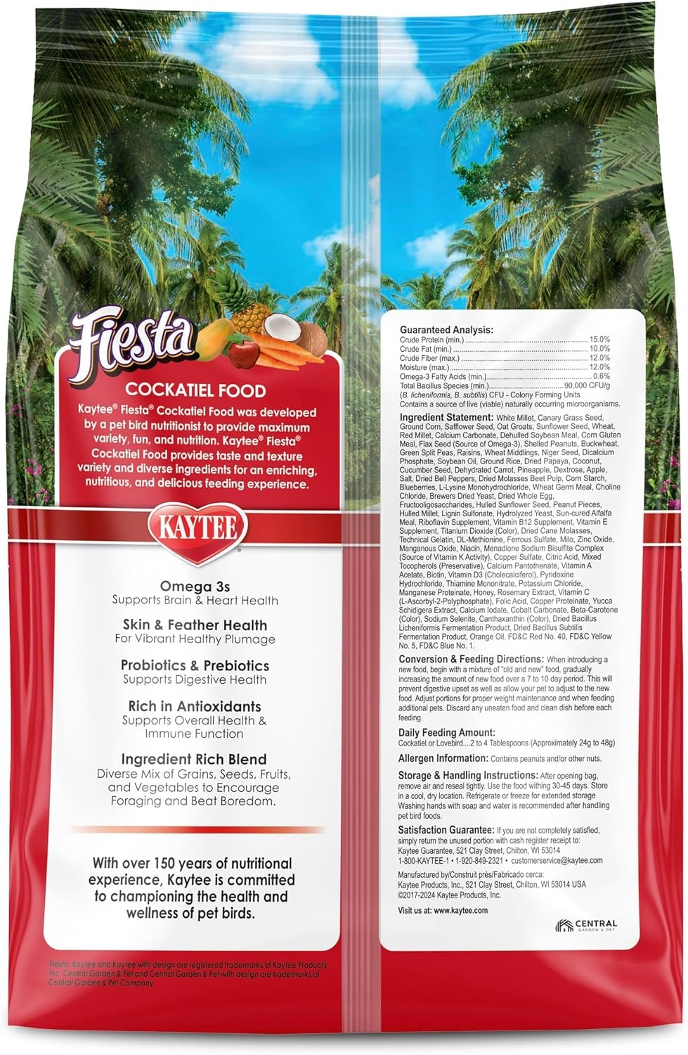 image:imageKaytee Fiesta Cockatiel Bird Food Nutritious Fun Blend 25 Pounds25 Pound Pack of 1