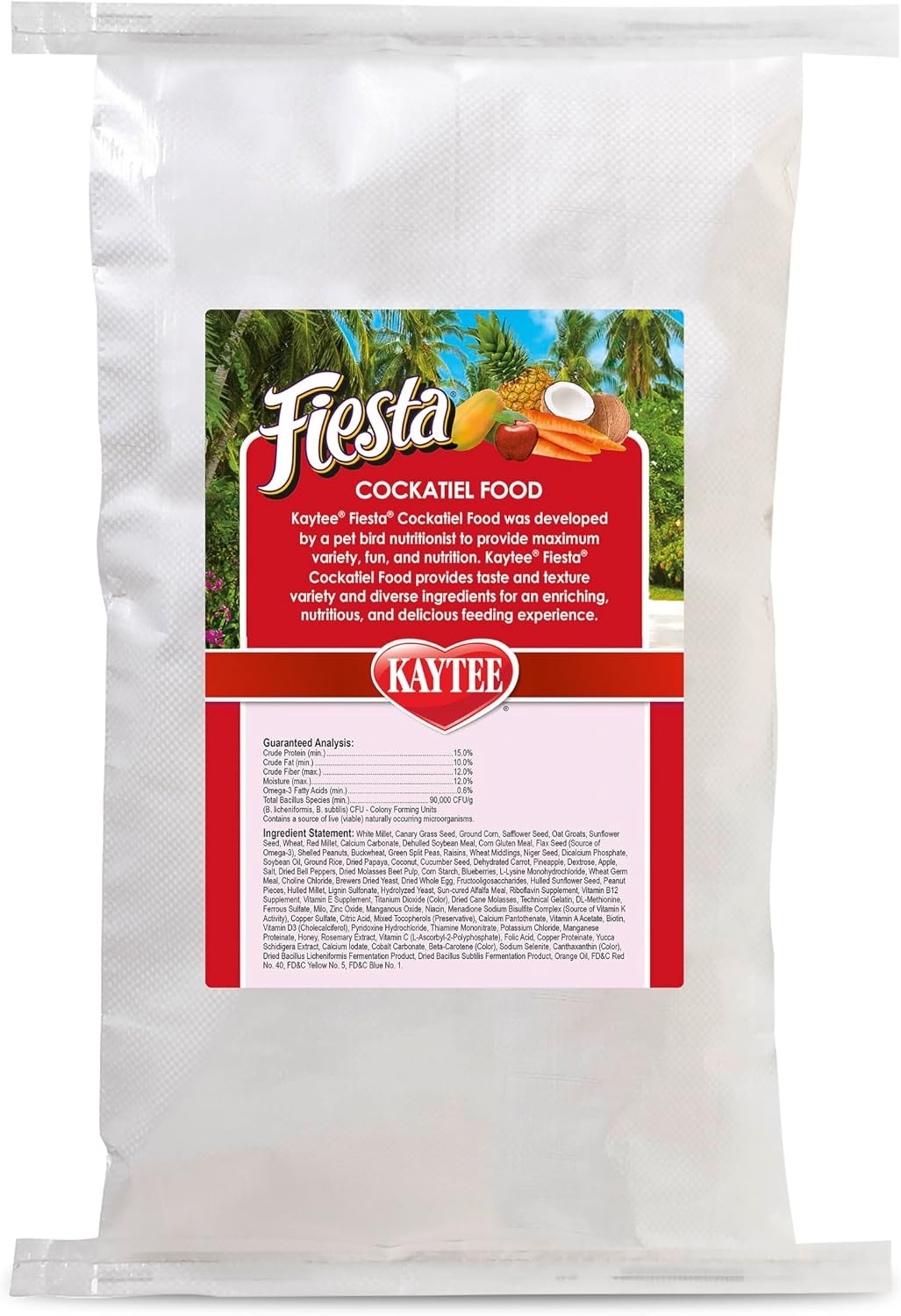 image:imageKaytee Fiesta Cockatiel Bird Food Nutritious Fun Blend 25 Pounds25 Pound Pack of 1