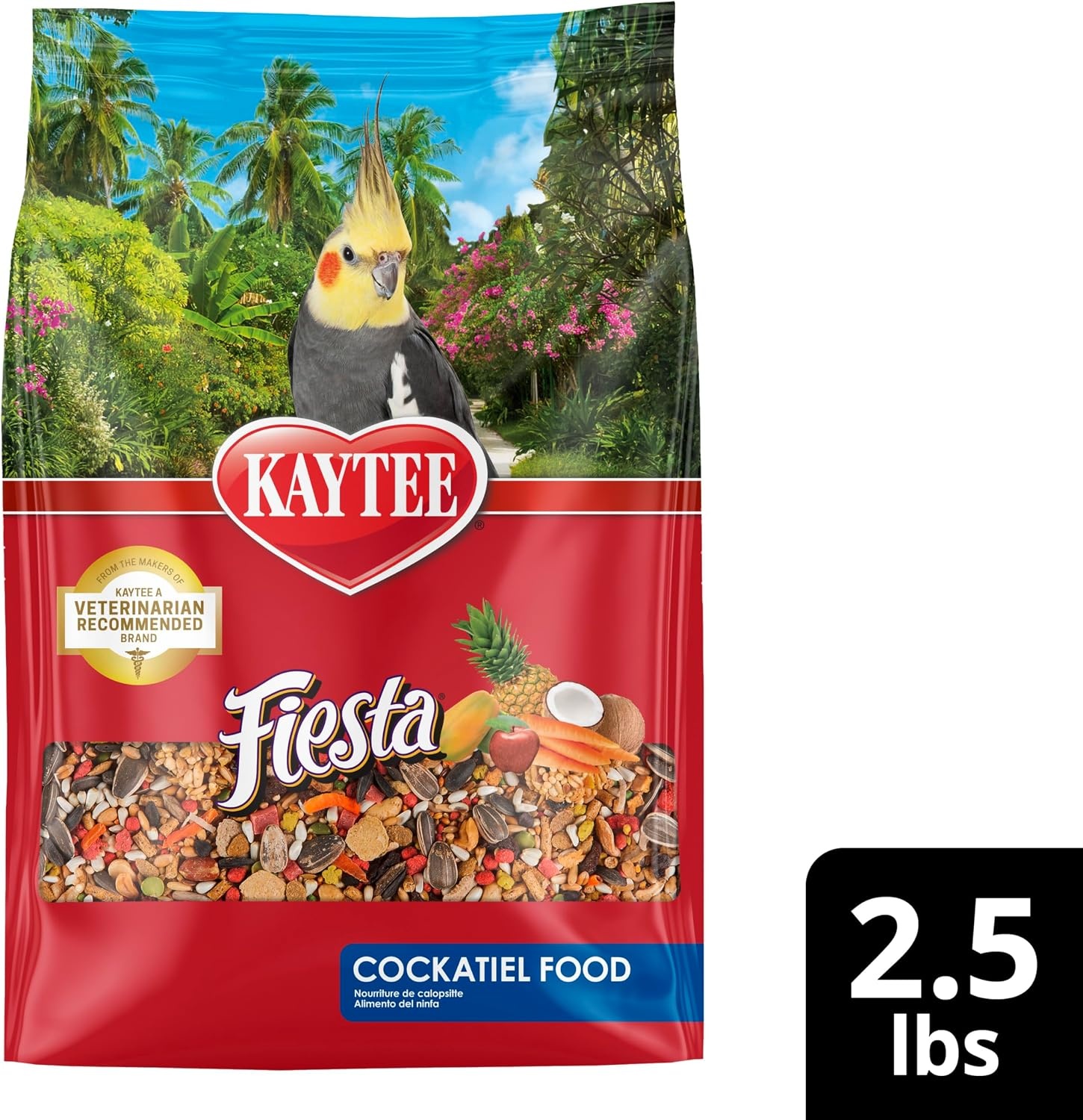 image:imageKaytee Fiesta Cockatiel Bird Food Nutritious Fun Blend 25 Pounds25 Pound Pack of 1