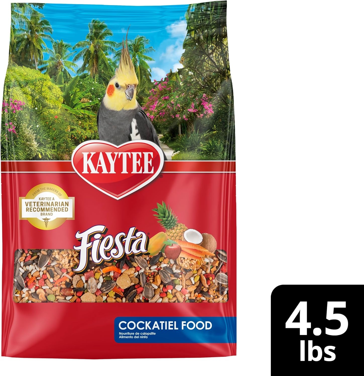 image:imageKaytee Fiesta Cockatiel Bird Food Nutritious Fun Blend 25 Pounds45 Pound Pack of 1