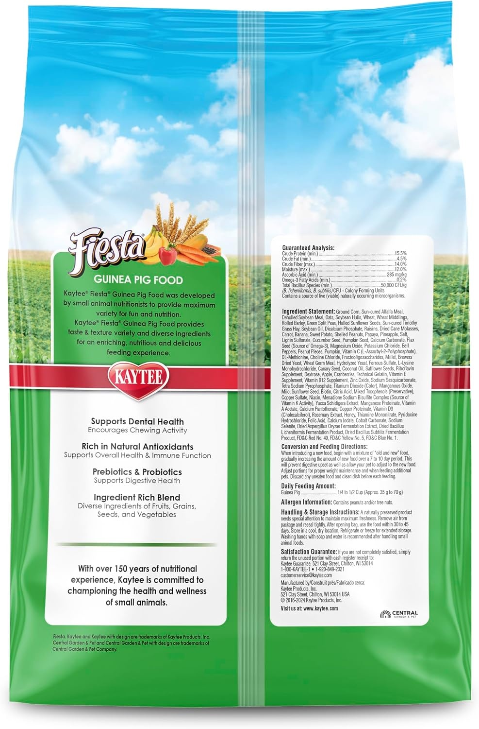 image:imageKaytee Fiesta Guinea Pig Food Nutritious Blend 25 Pounds45 Pound Pack of 1