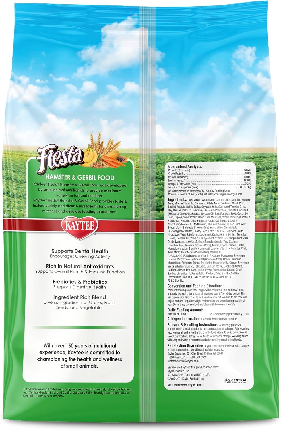 image:imageKaytee Fiesta Hamster amp Gerbil Food Nutritious and Fun Blend Supports Dental Health and Digestion 25 pounds25 Pound Pack of 1