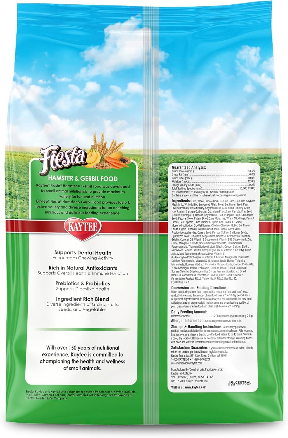 image:imageKaytee Fiesta Hamster amp Gerbil Food Nutritious and Fun Blend Supports Dental Health and Digestion 25 pounds45 Pound Pack of 1