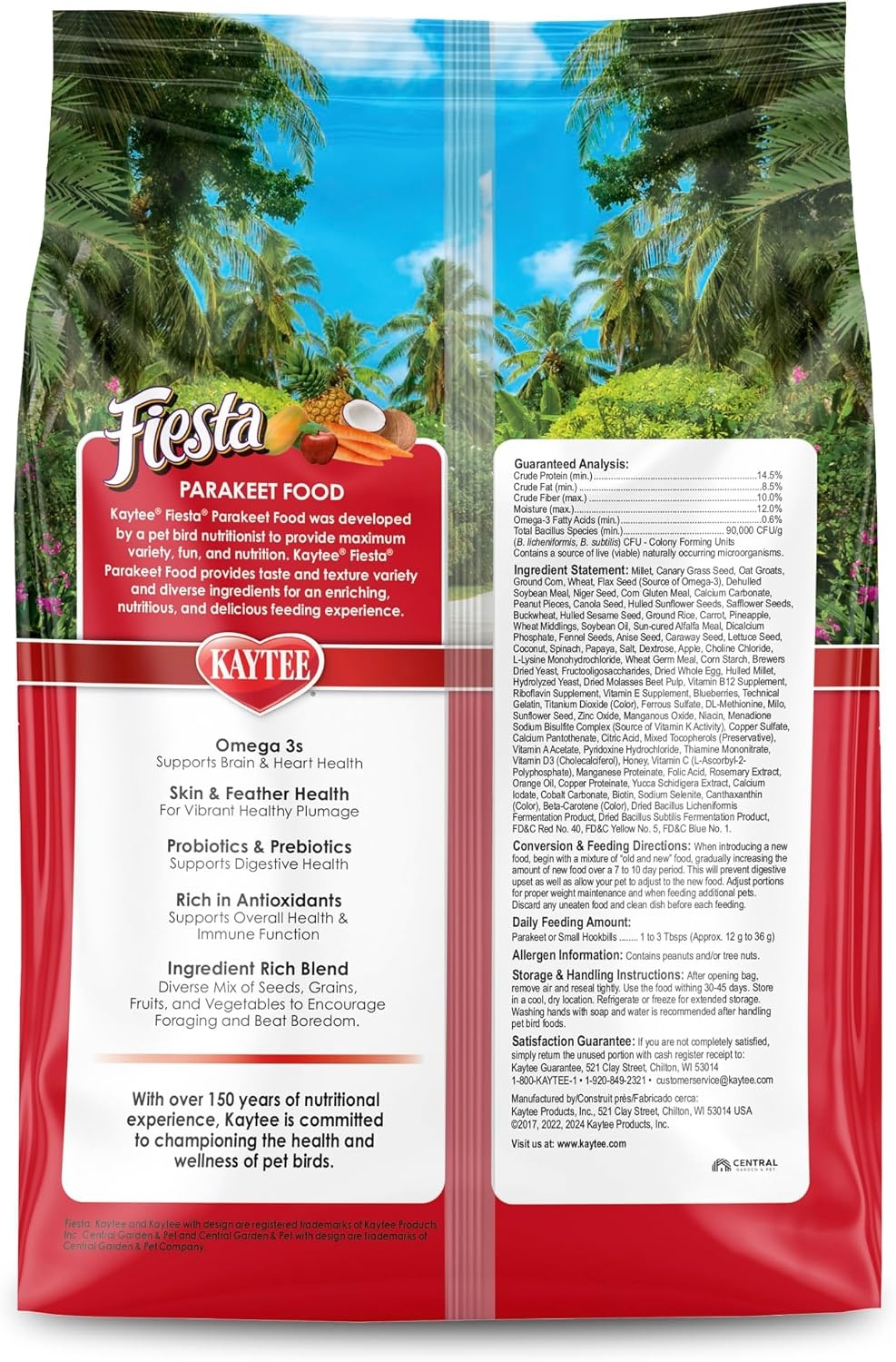image:imageKaytee Fiesta Parakeet Food Nutritious and Fun Blend 2 Pounds2 Pound Pack of 1