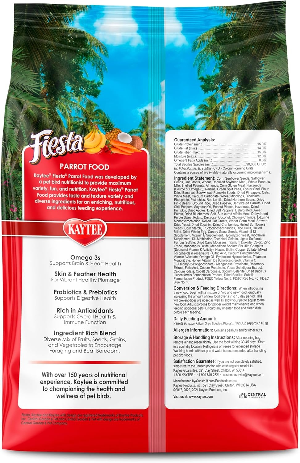 image:imageKaytee Fiesta Parrot Food for Large Birds 25 Pounds25 Pound Pack of 1
