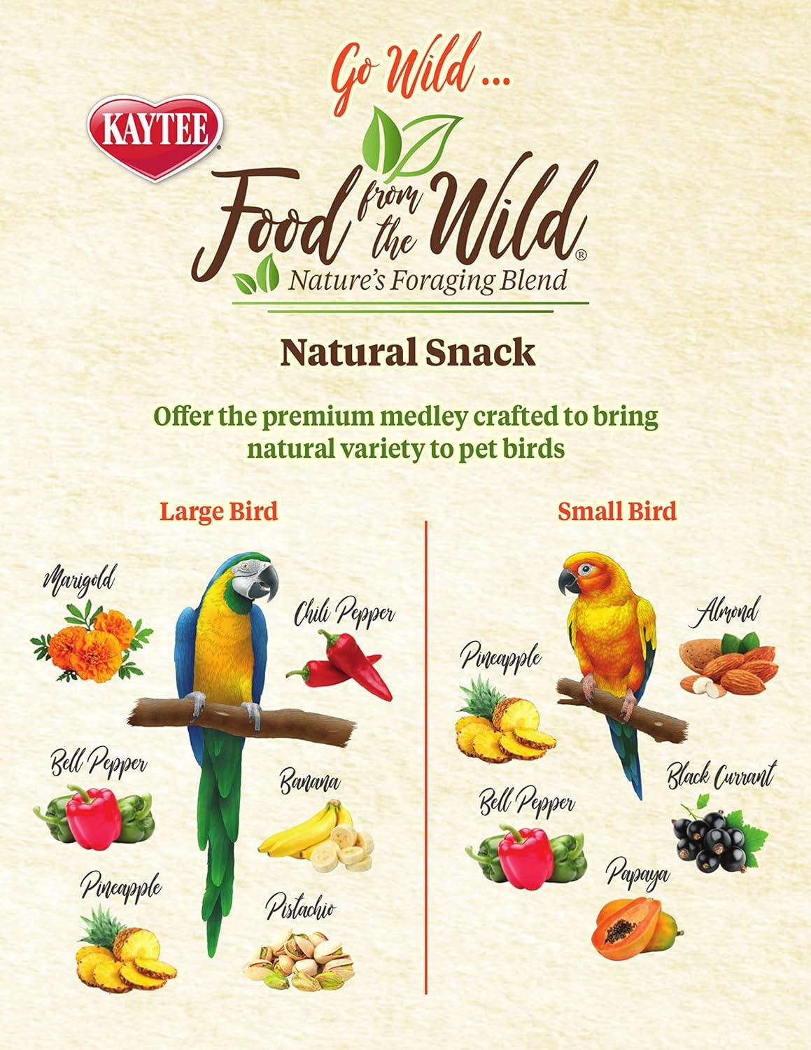 image:imageKaytee Food From The Wild Natural Snack Food Treats For Pet Birds 3 oz3 Ounce Pack of 2