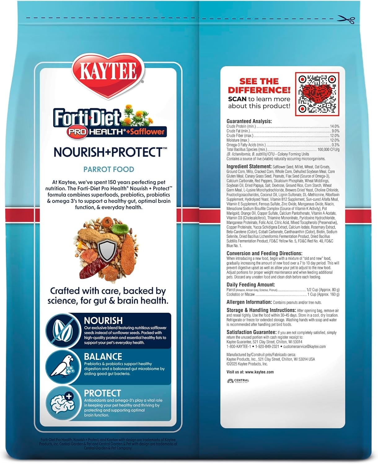image:imageKaytee FortiDiet Pro HealthSafflower Parrot Food 4 Pounds4 Pound Pack of 1