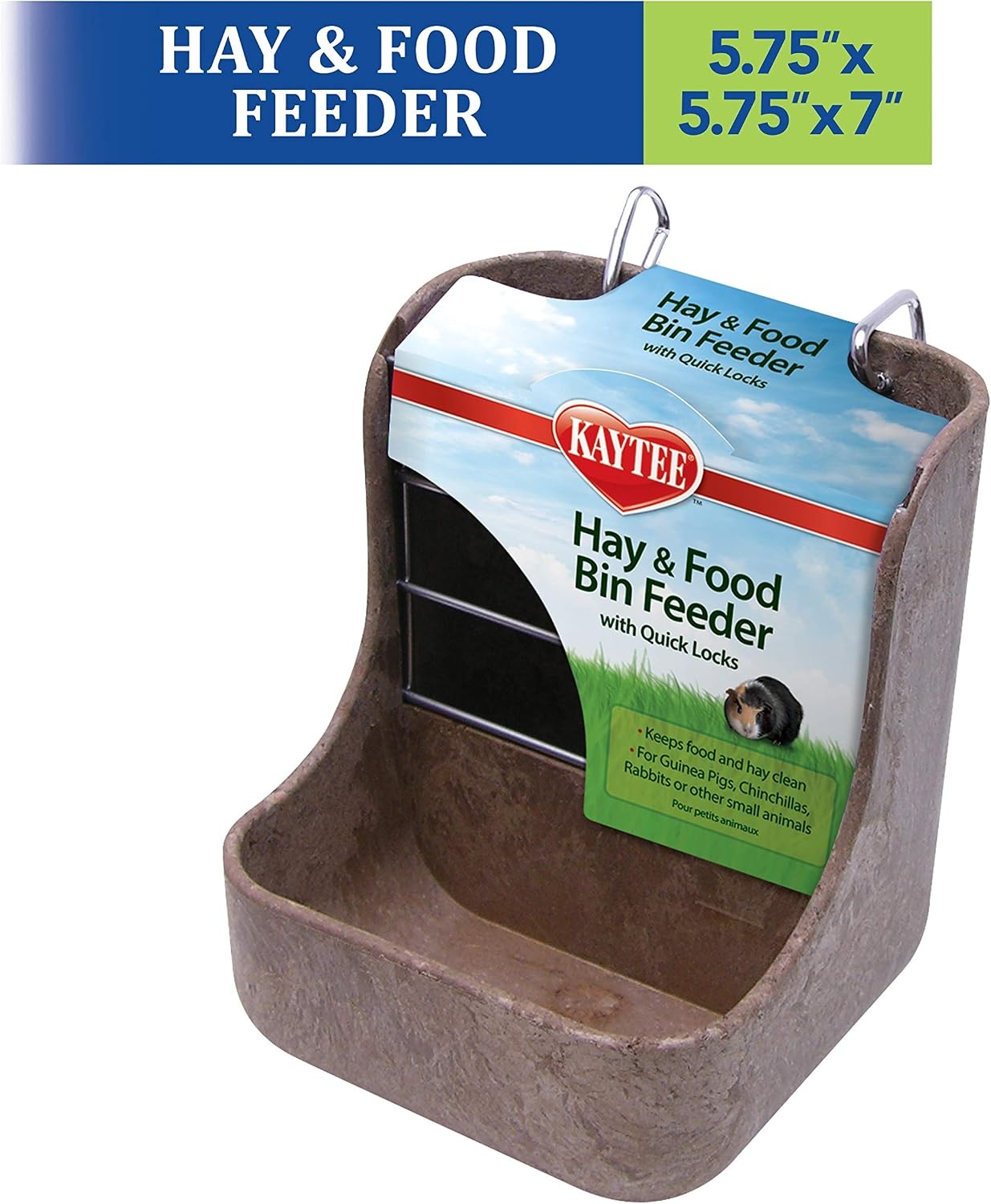 image:imageKaytee Hay amp Food Bin Feeder With Quick Locks For Pet Rabbits Chinchillas Guinea Pigs and Other Small Animals575 inches x 6 inches x 7 inches Pack of 12