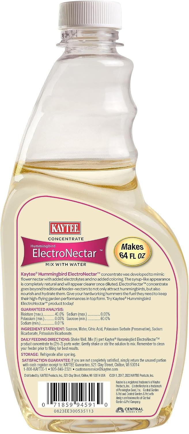 image:imageKaytee Hummingbird ElectroNectar Wild Bird Food Ready to Use 64 Ounces16 Fl Oz Pack of 4
