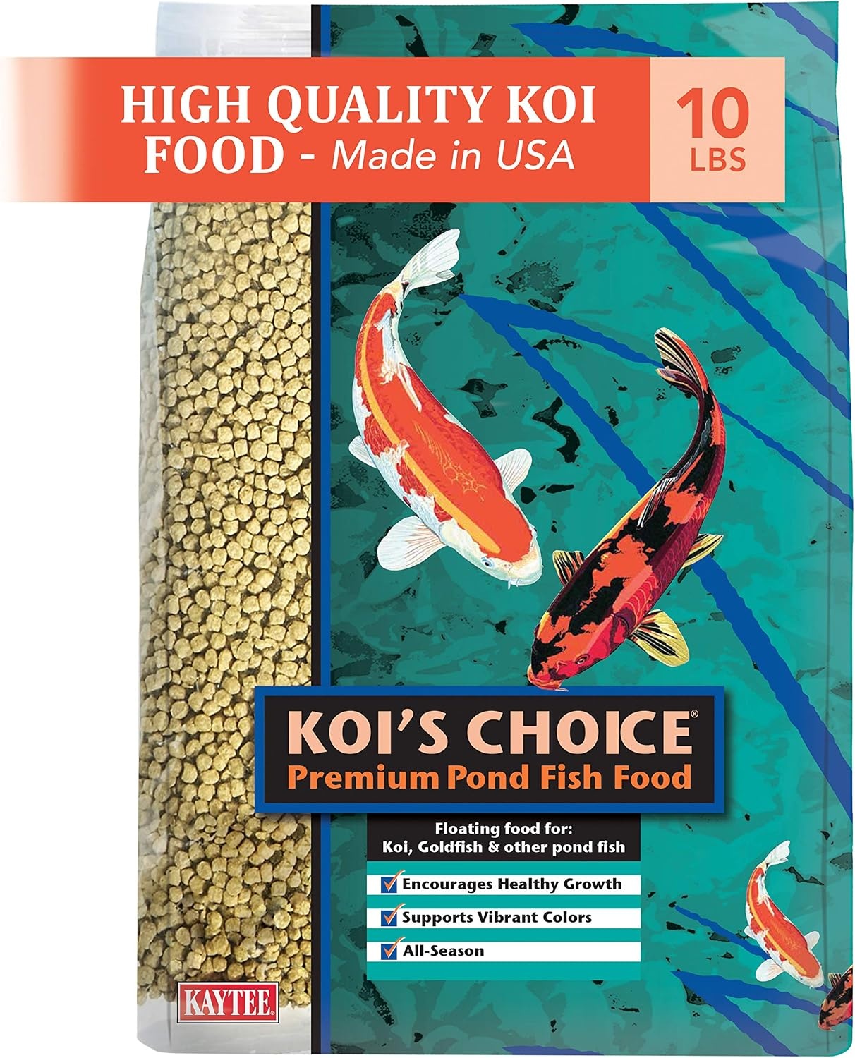 image:imageKaytee Kois Choice Floating Fish Food for Koi Goldfish amp Pond Fish10 Pound Pack of 2