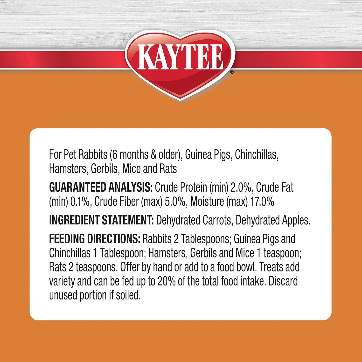 image:imageKaytee Natural Snack with Superfoods For Pet Guinea Pigs Rabbits Hamsters and Other Small Animals Apple amp Carrot 25 Ounces25 Ounce Pack of 2