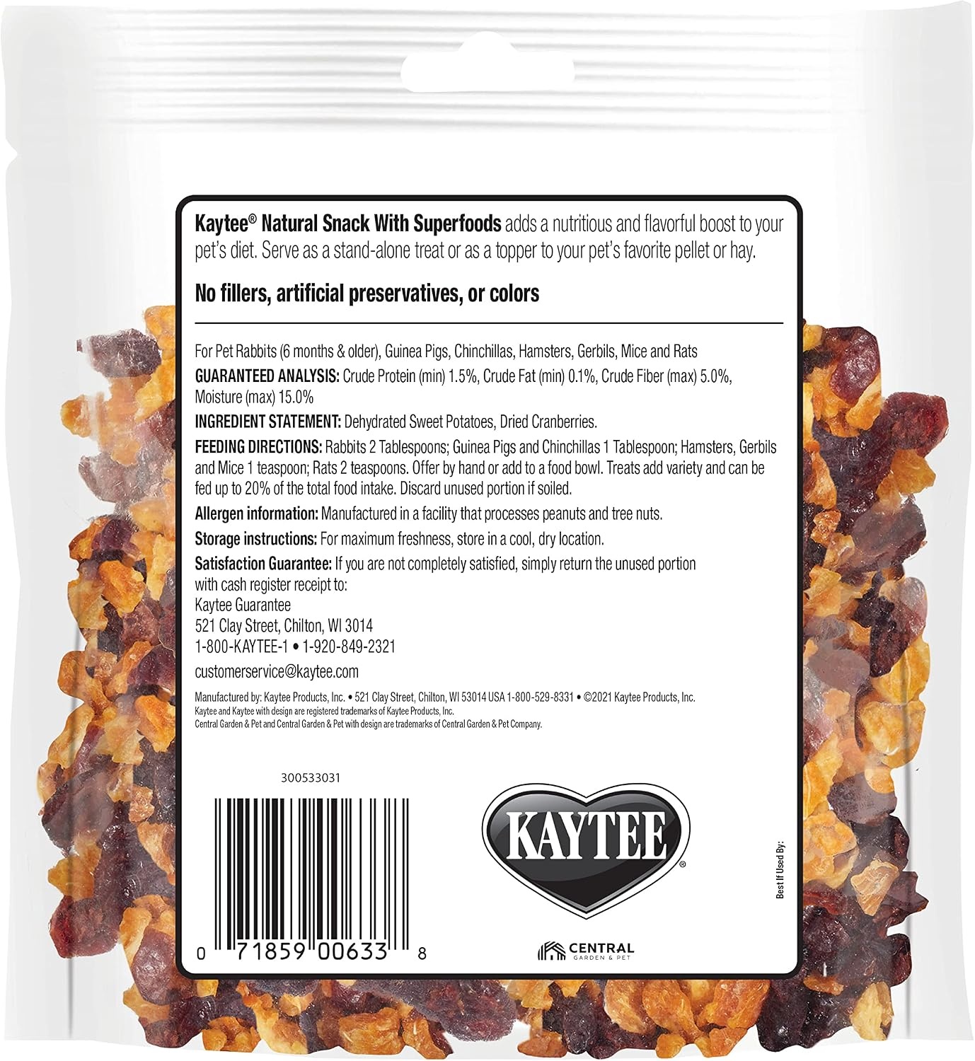 image:imageKaytee Natural Snack with Superfoods For Pet Guinea Pigs Rabbits Hamsters and Other Small Animals Apple amp Carrot 25 Ounces3 Ounce Pack of 1