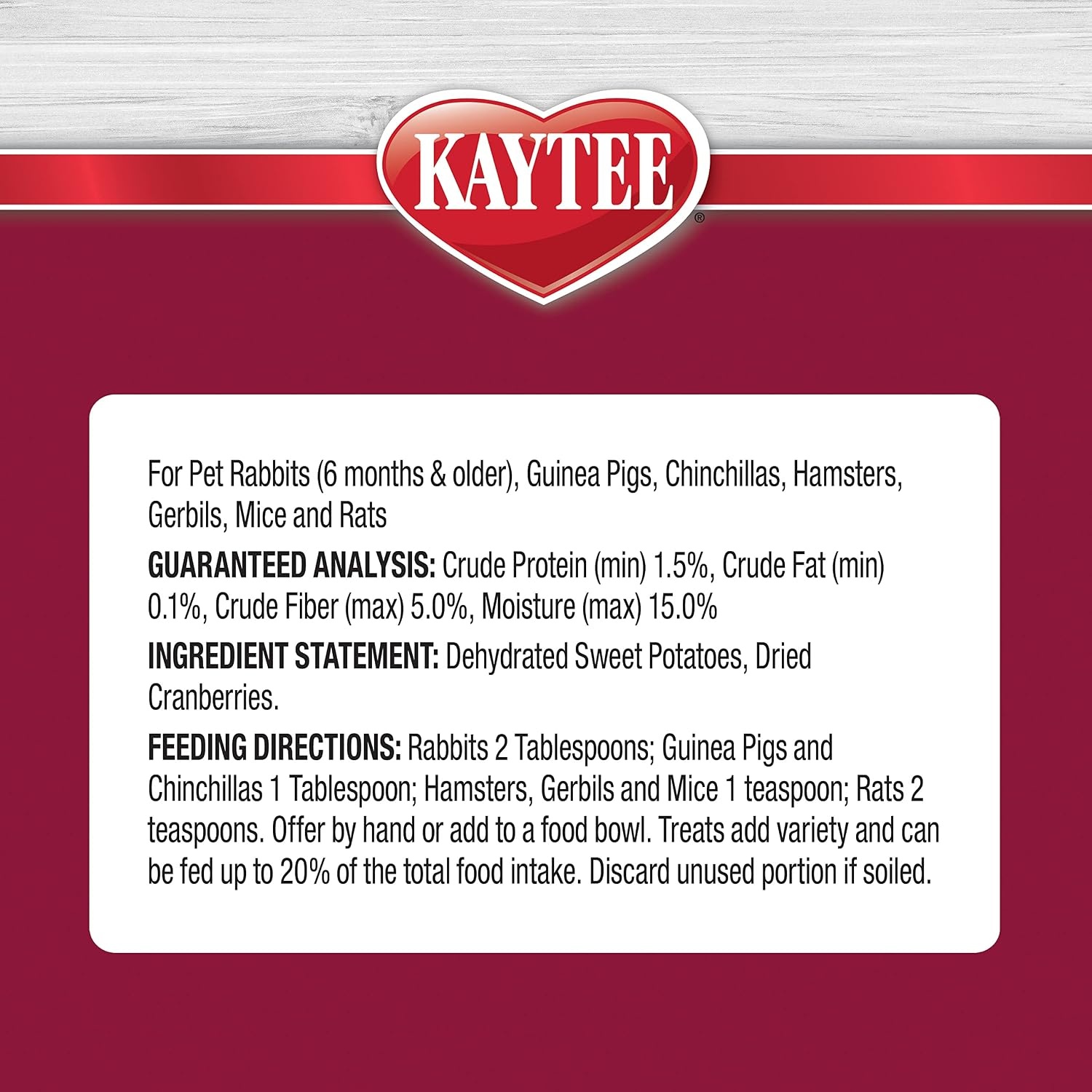 image:imageKaytee Natural Snack with Superfoods For Pet Guinea Pigs Rabbits Hamsters and Other Small Animals Apple amp Carrot 25 Ounces3 Ounce Pack of 2