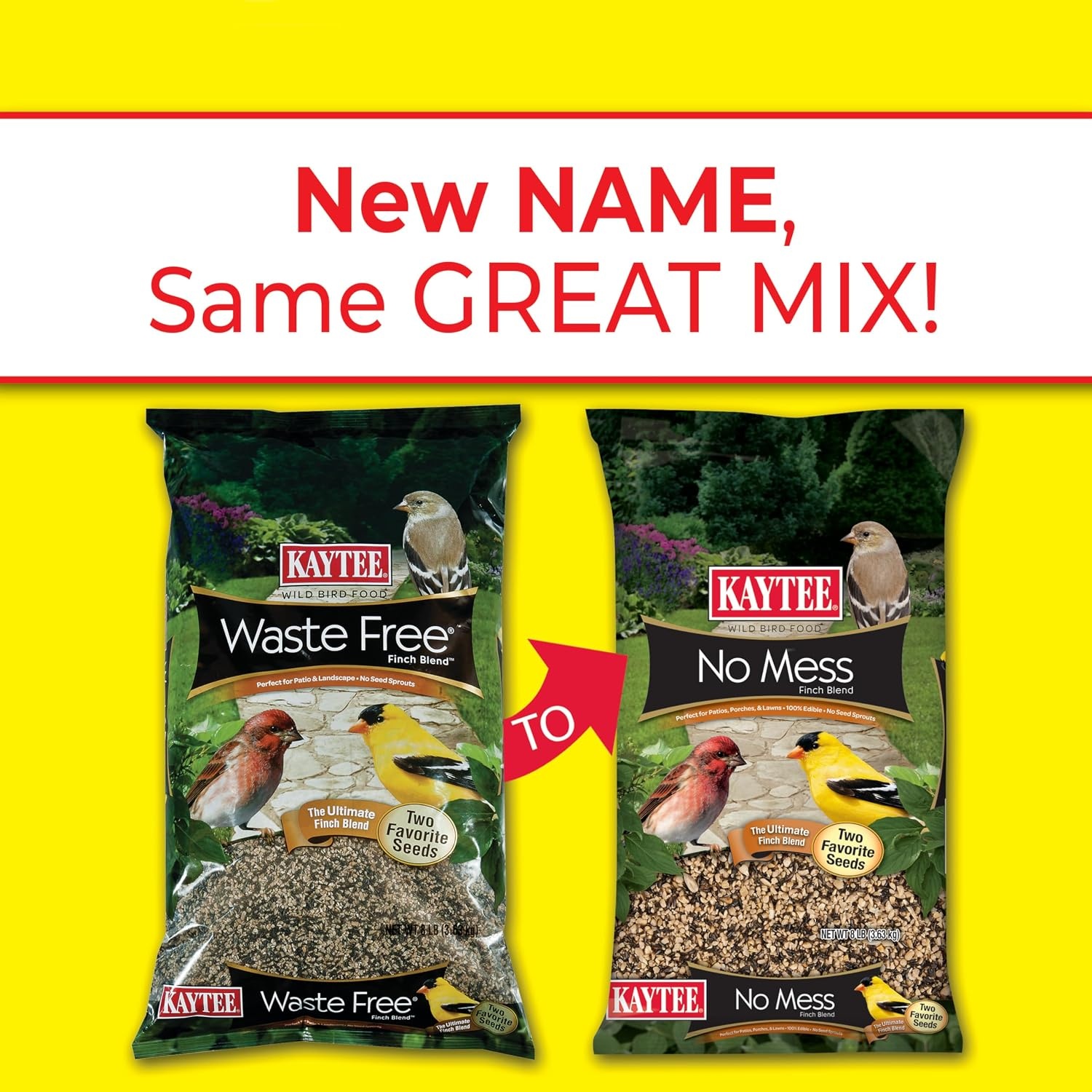 image:imageKaytee No Mess Finch Seed and Nyjer Blend Attracts Goldfinches Chickadees Junos Finches and Other Wild Birds 8 Pounds8 Pound Pack of 1