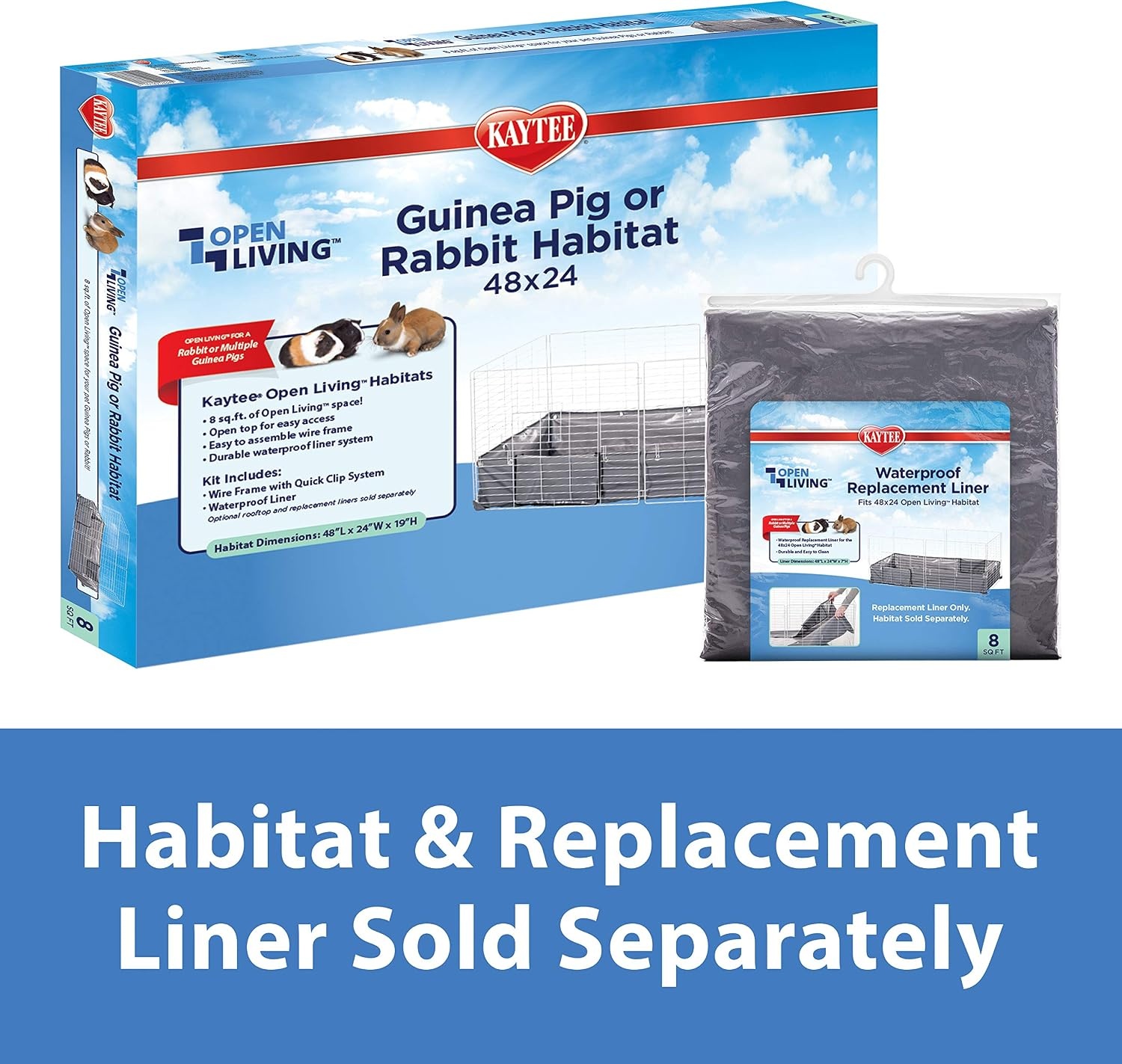 image:imageKaytee Open Living Pet Guinea Pig or Rabbit Habitat Replacement Liner 48 x 24480L x 240W x 02H