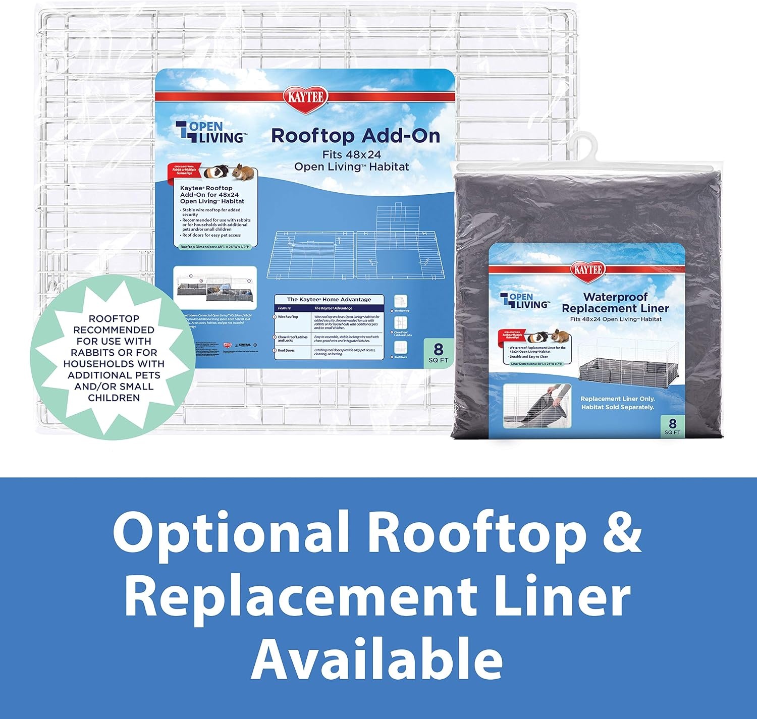 image:imageKaytee Open Living Pet Guinea Pig or Rabbit Habitat Replacement Liner 48 x 24480L x 240W x 190H
