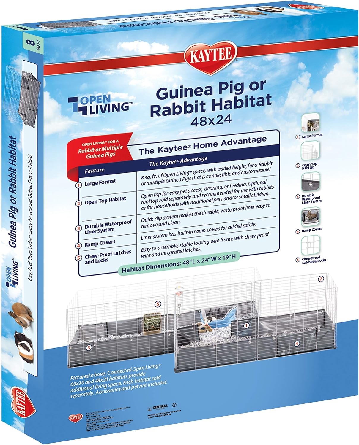 image:imageKaytee Open Living Pet Guinea Pig or Rabbit Habitat Replacement Liner 48 x 24480L x 240W x 190H