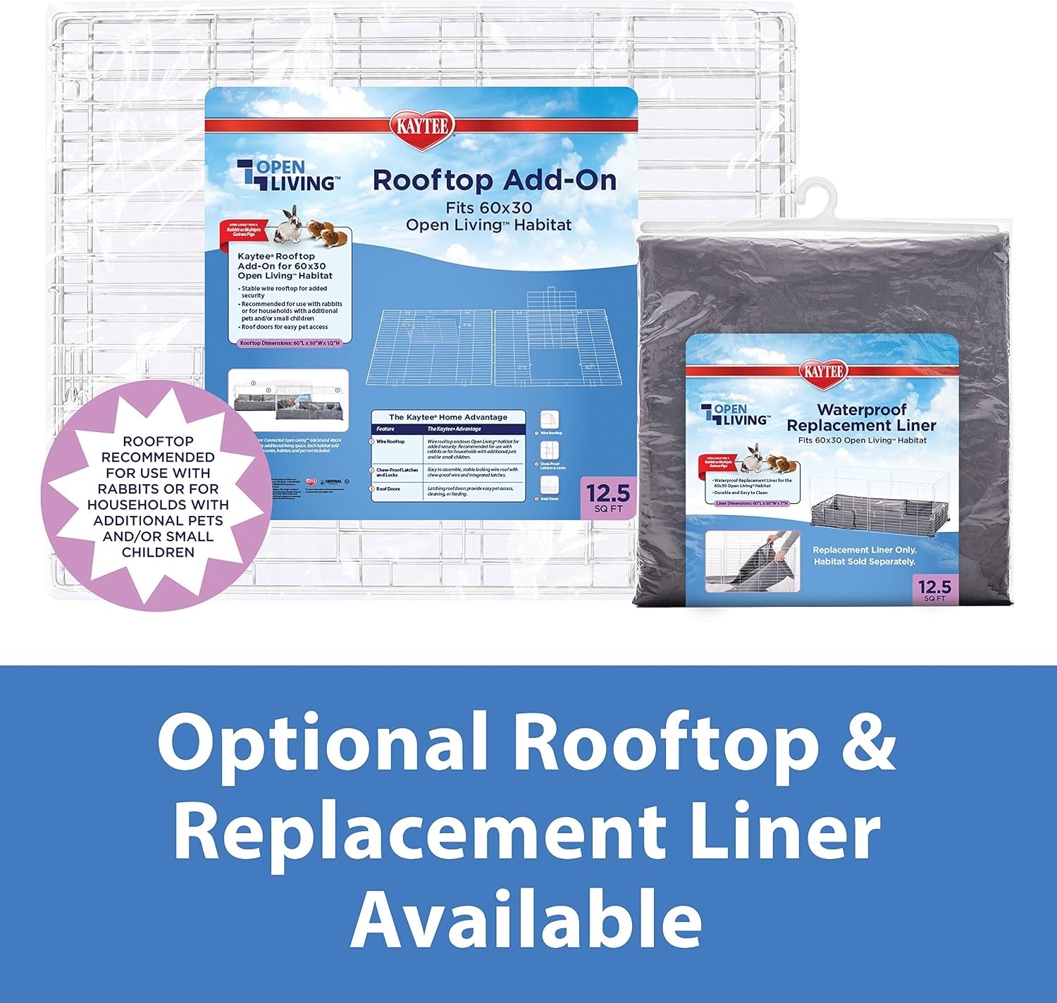 image:imageKaytee Open Living Pet Guinea Pig or Rabbit Habitat Replacement Liner 48 x 24600L x 300W x 190H