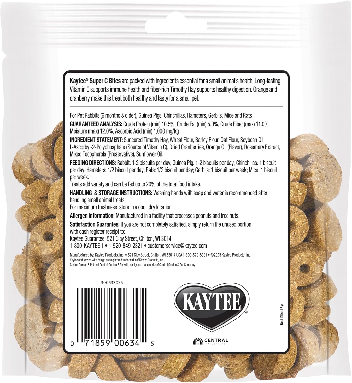image:imageKaytee Super C Bites Guinea Pig Treats Cranberry 15 PoundCranberry and Orange