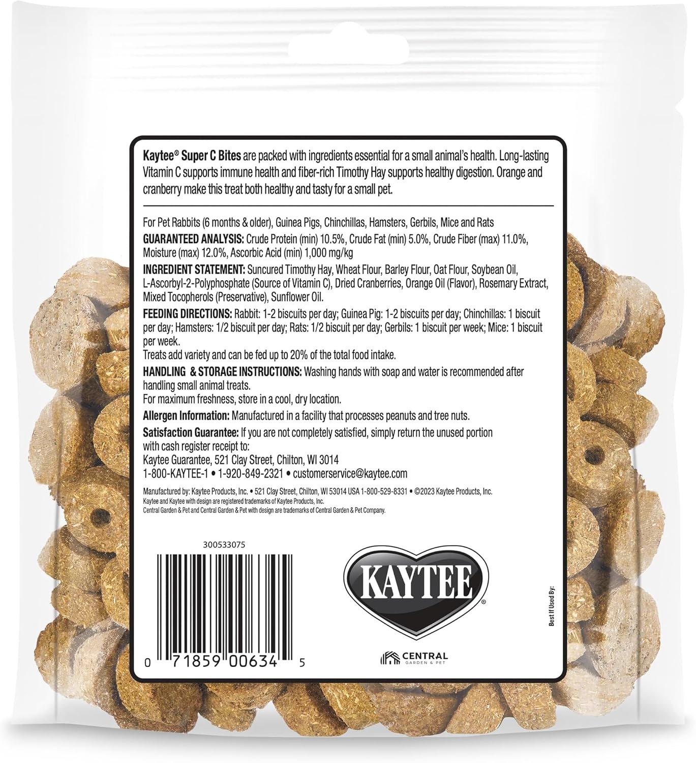 image:imageKaytee Super C Bites Guinea Pig Treats Cranberry 15 PoundCranberry and Orange