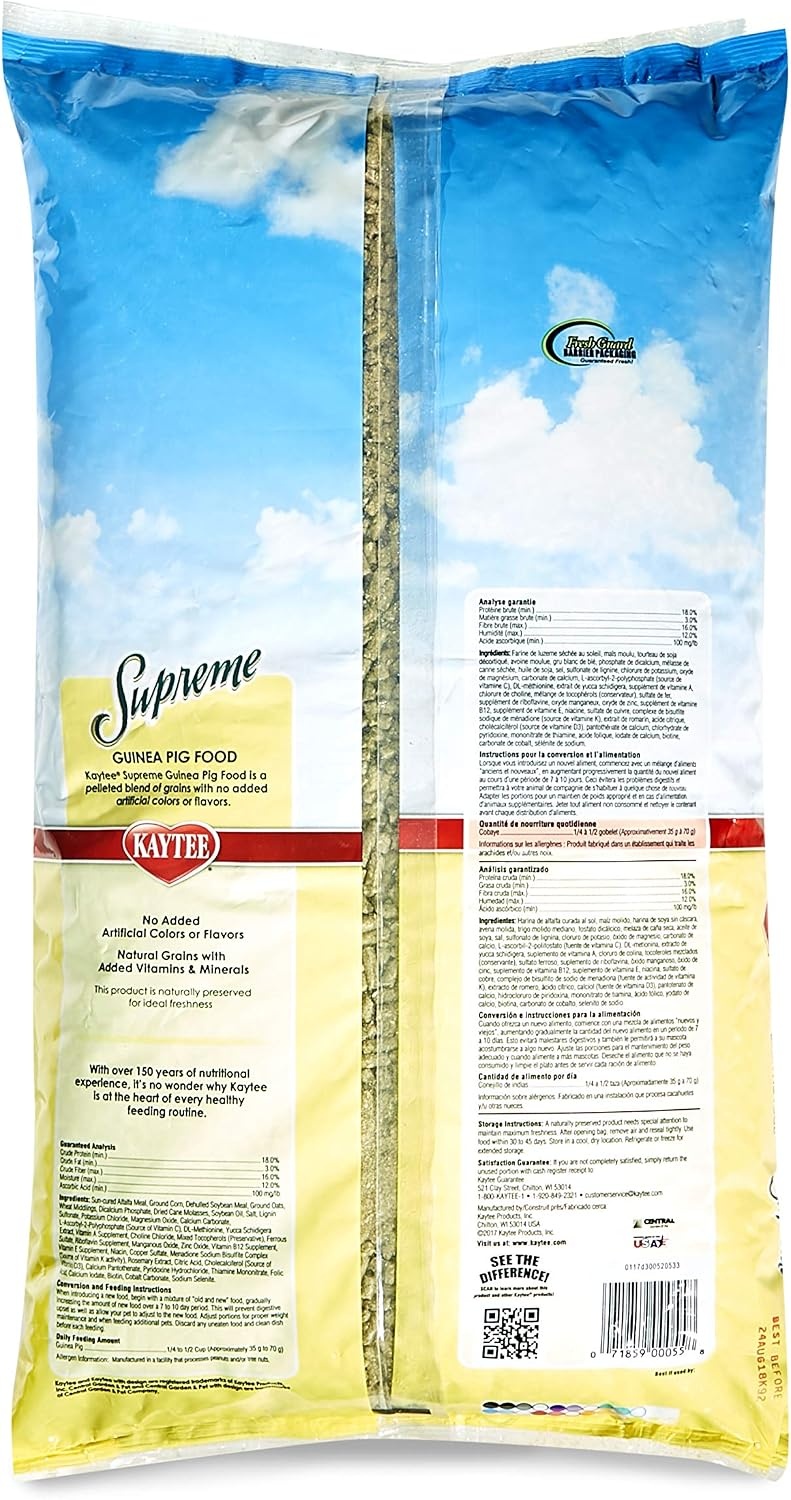 image:imageKaytee Supreme Guinea Pig Food Unflavored 5 Lb10 Pound Pack of 1