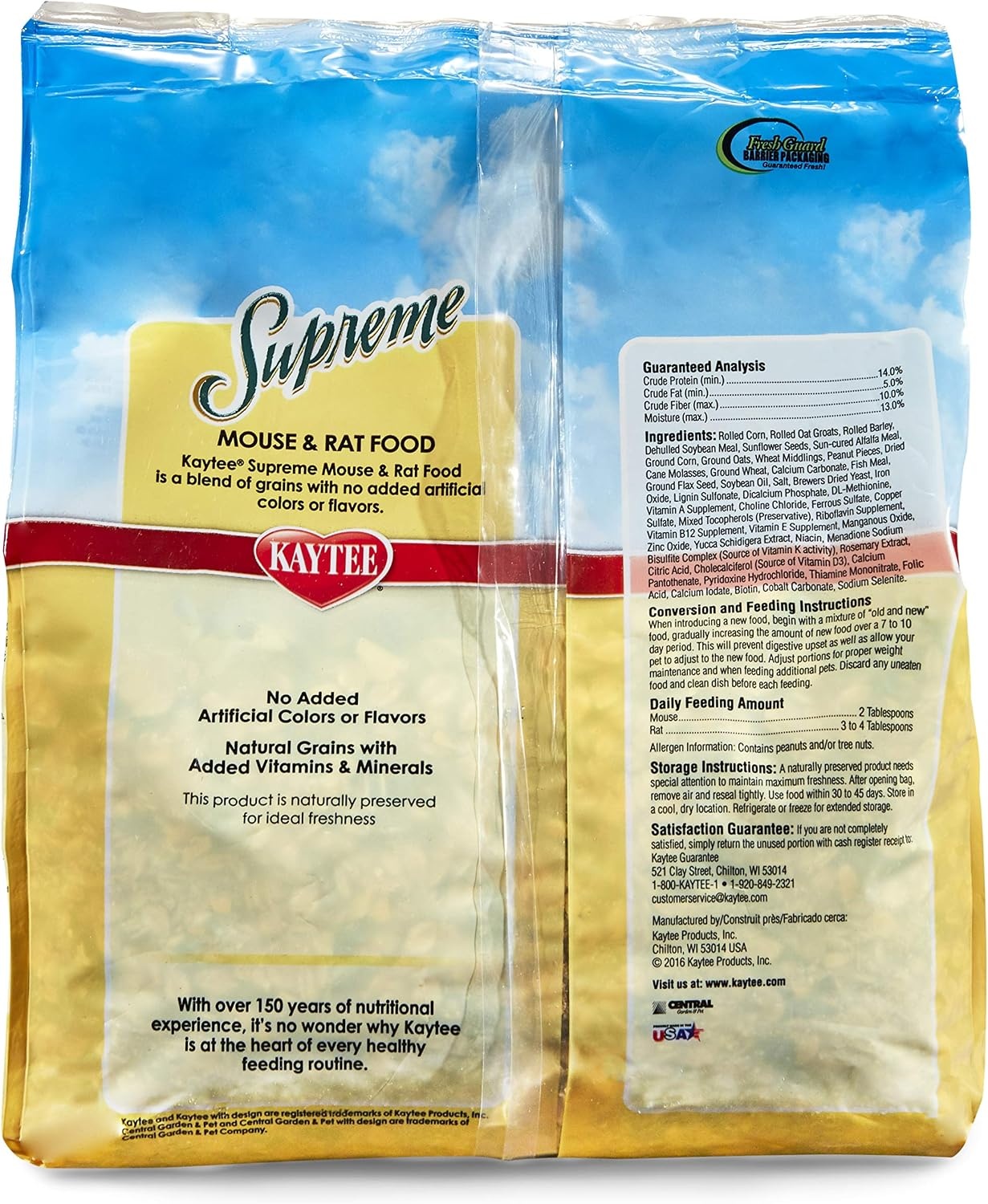 image:imageKaytee Supreme Pet Mouse and Rat Food 4 lb4 Pound Pack of 1