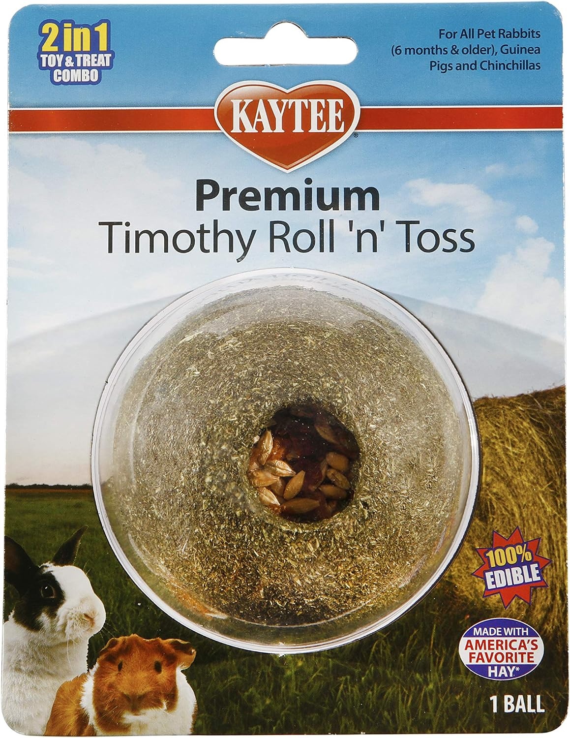 image:imageKaytee Timothy Roll n Toss Toy and Treat for Rabbits Guinea Pigs656 Ounce Pack of 1