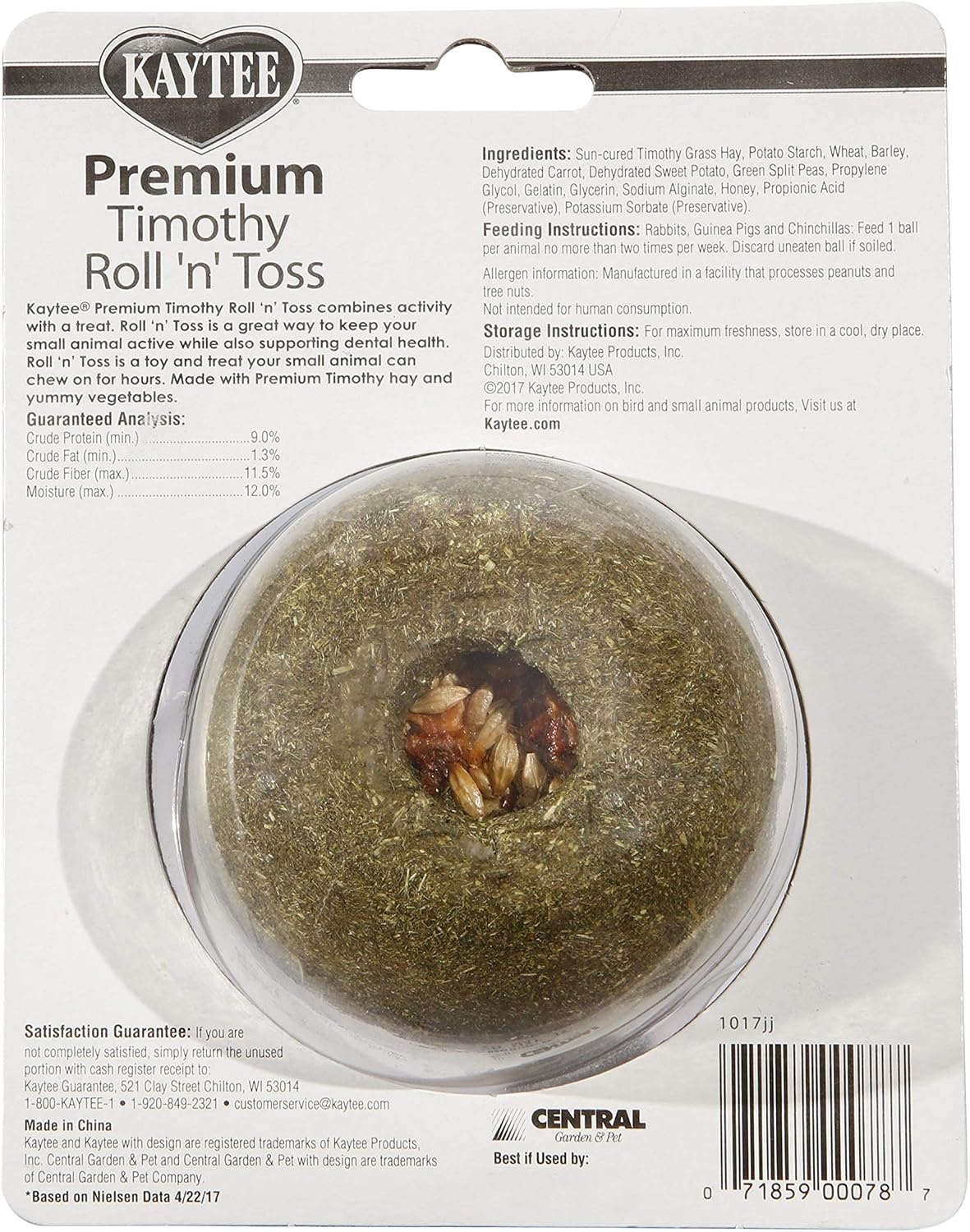 image:imageKaytee Timothy Roll n Toss Toy and Treat for Rabbits Guinea Pigs656 Ounce Pack of 1