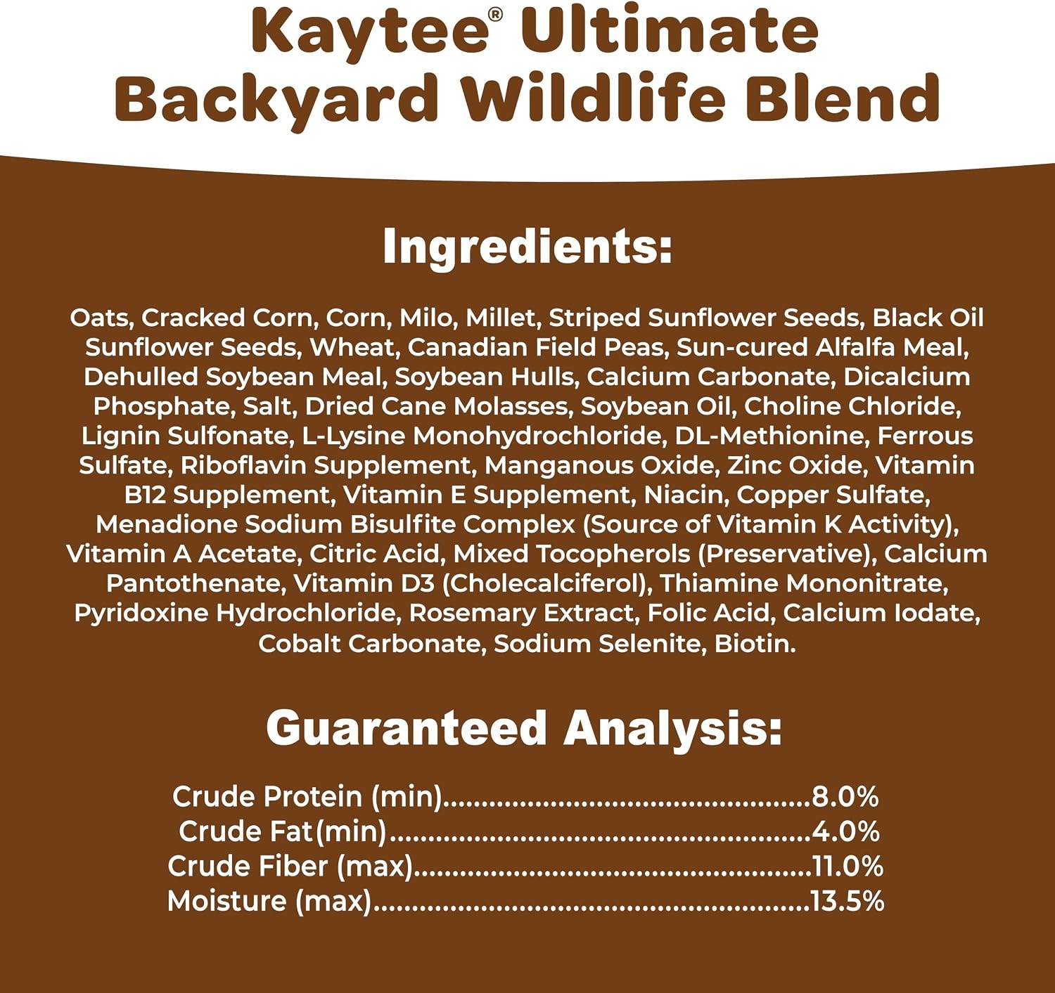 image:imageKaytee Ultimate Backyard Wildlife Food for Wild Squirrels Rabbits Chipmunks and More 8 Pounds8 Pound Pack of 1