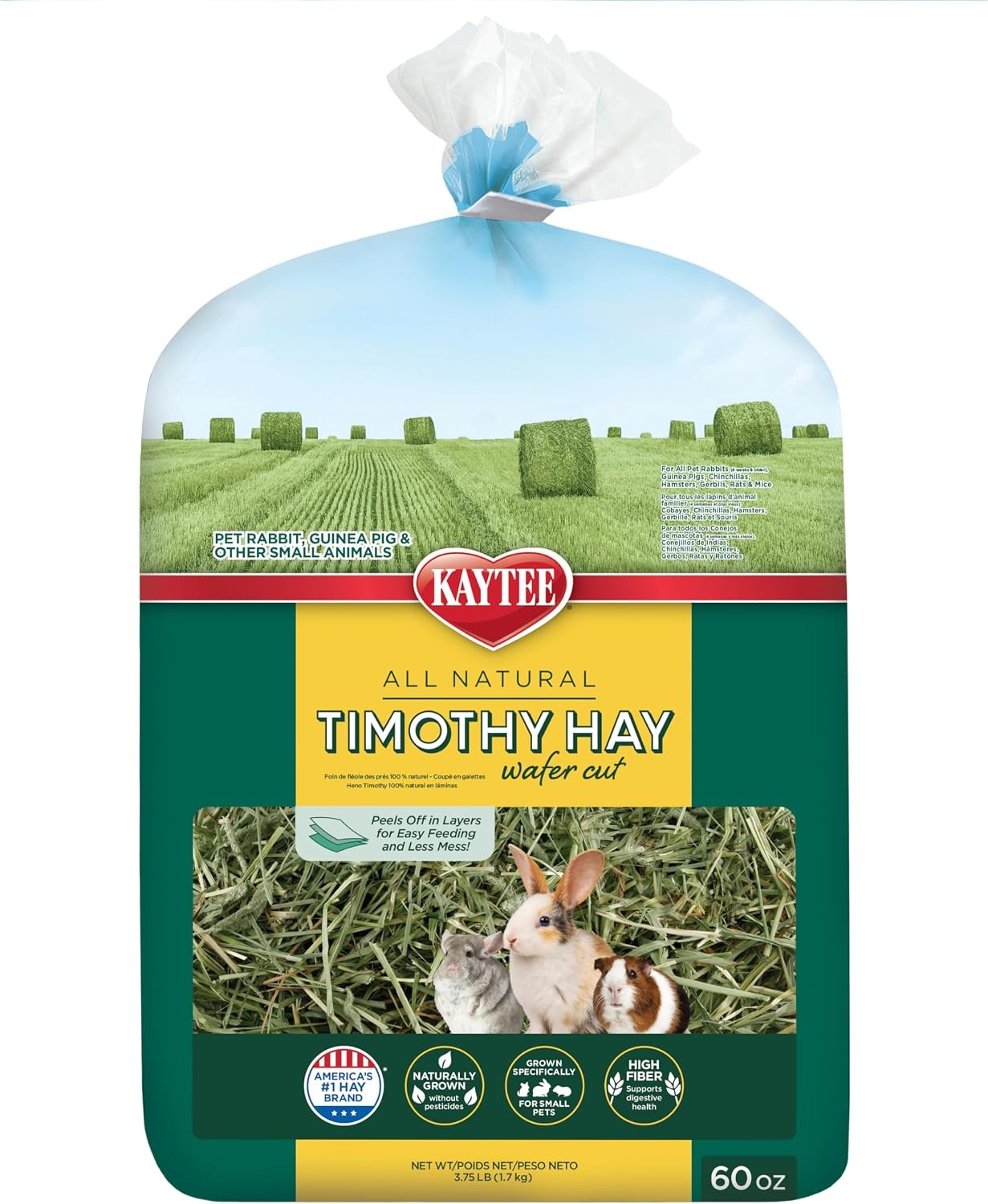 image:imageKaytee Wafer Cut Timothy Hay for Rabbit amp Guinea Pigs 180 Ounce375 Pound Pack of 3