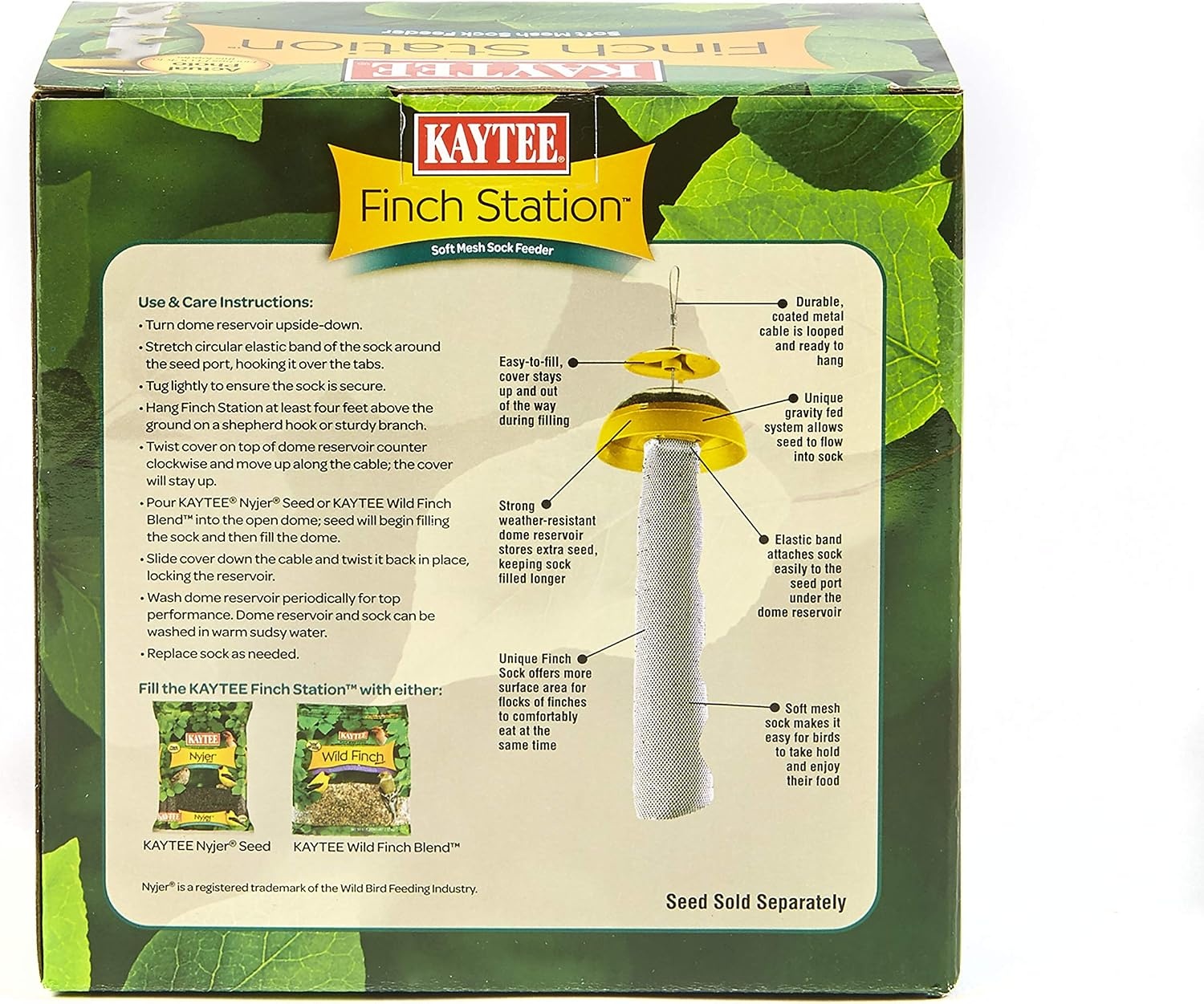image:imageKaytee Wild Bird Finch Station 2 Soft Mesh Sock Feeder Includes Yellow 4 Socks1 Count Pack of 6